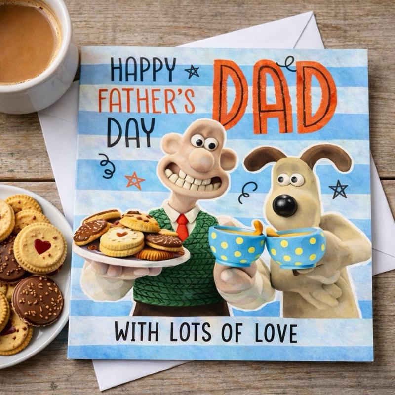 Funny Dad Card – Wallace & Gromit Style