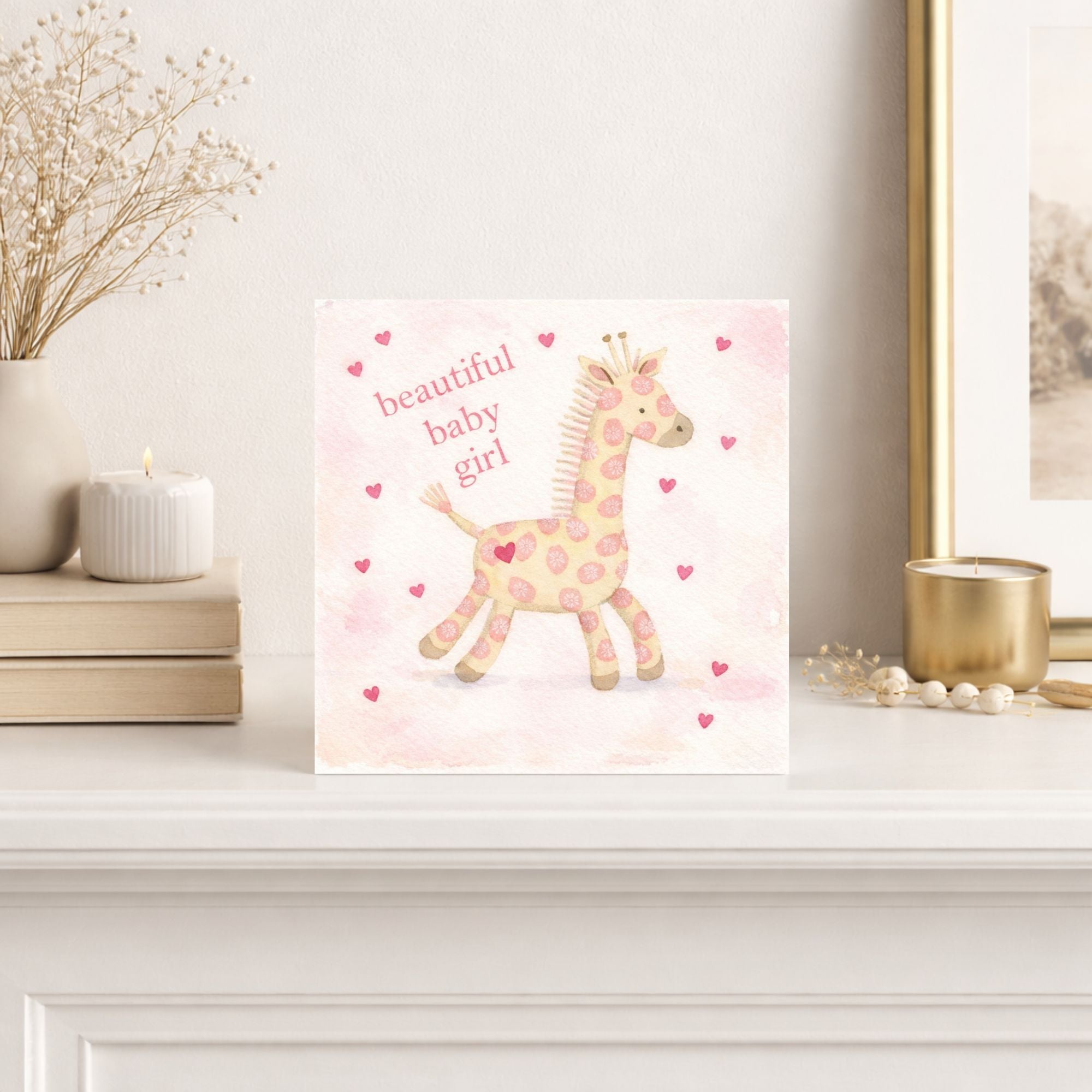 Personalised Baby Giraffe Card – New Baby Boy or Girl