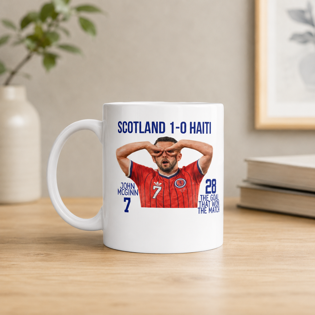Scotland 1-0 Haiti Mug | John McGinn Goal Celebration | Scotland Football Gift | 11oz Ceramic Mug