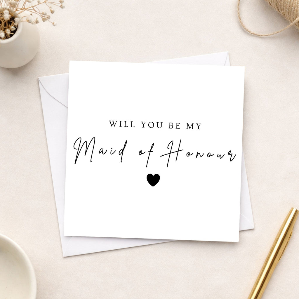 Will You Be My Maid of Honour Proposal Card | Maid of Honour Wedding Card