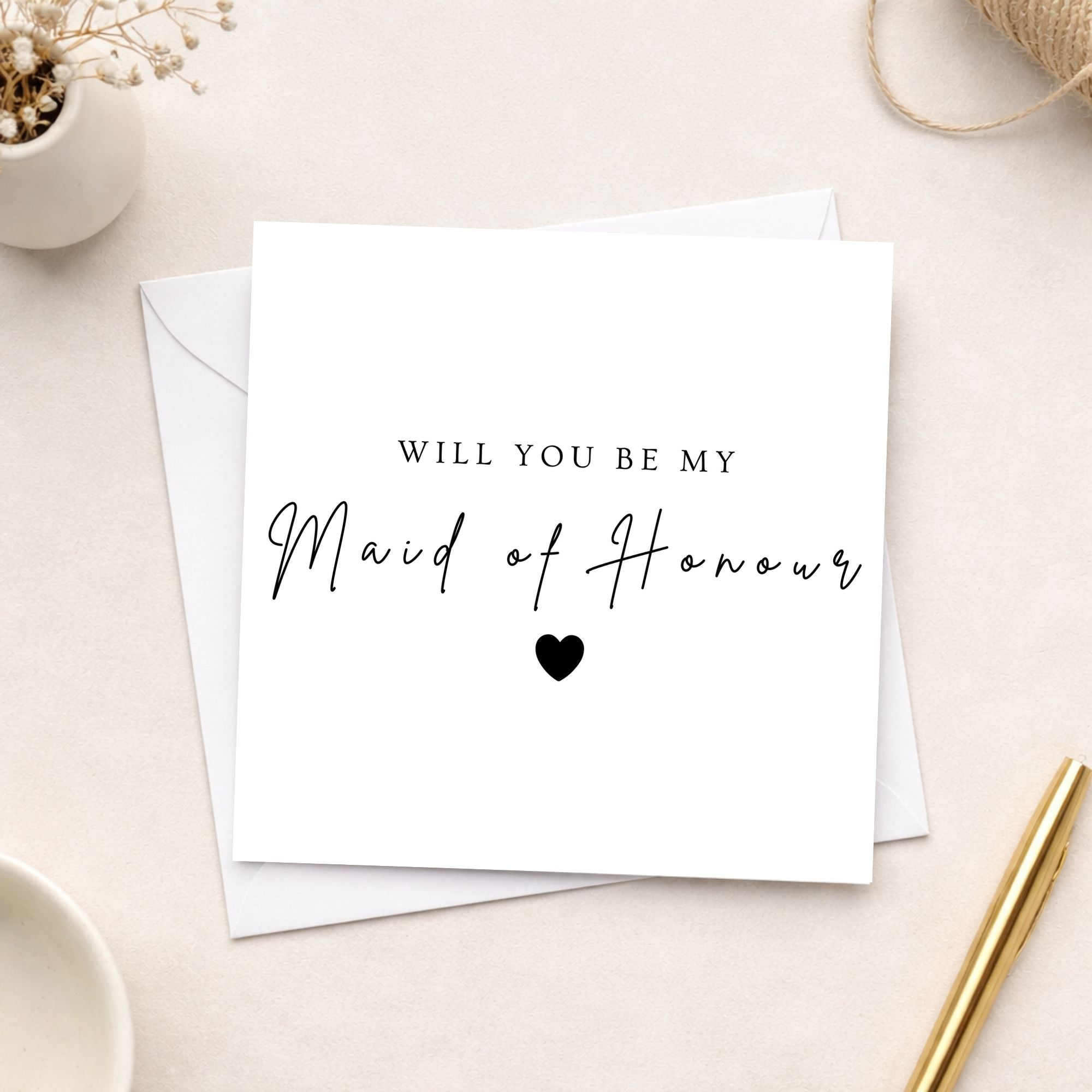 Will You Be My Maid of Honour Proposal Card | Maid of Honour Wedding Card