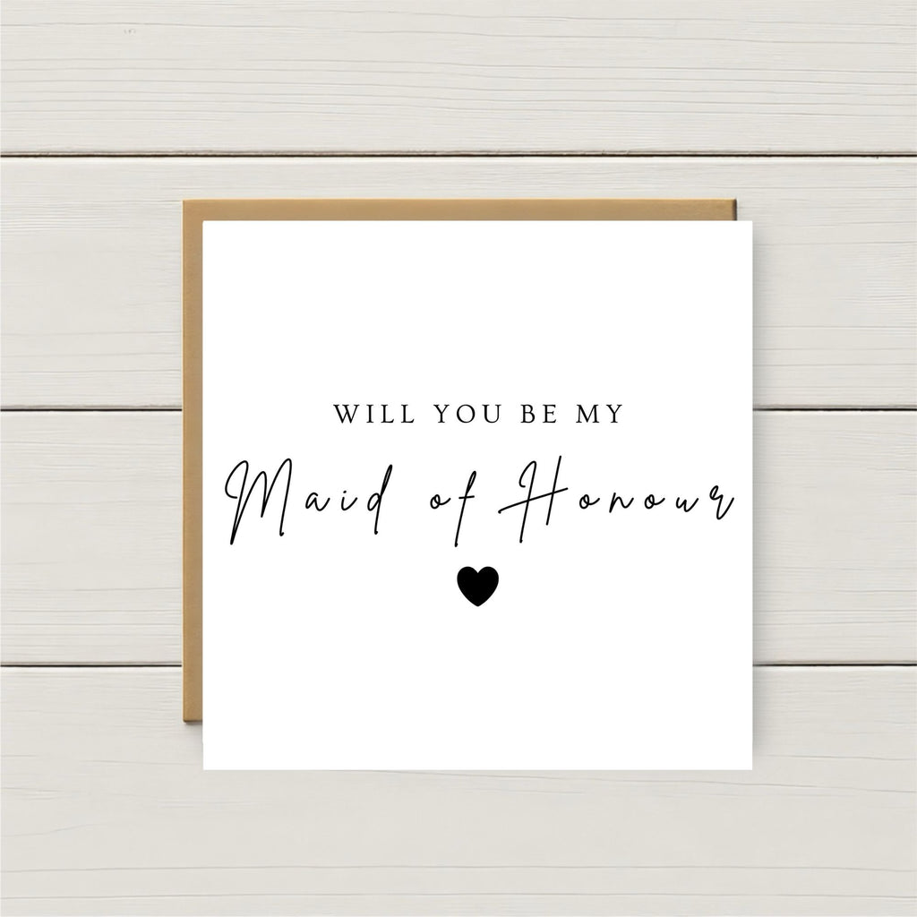 Will You Be My Maid of Honour Proposal Card | Maid of Honour Wedding Card