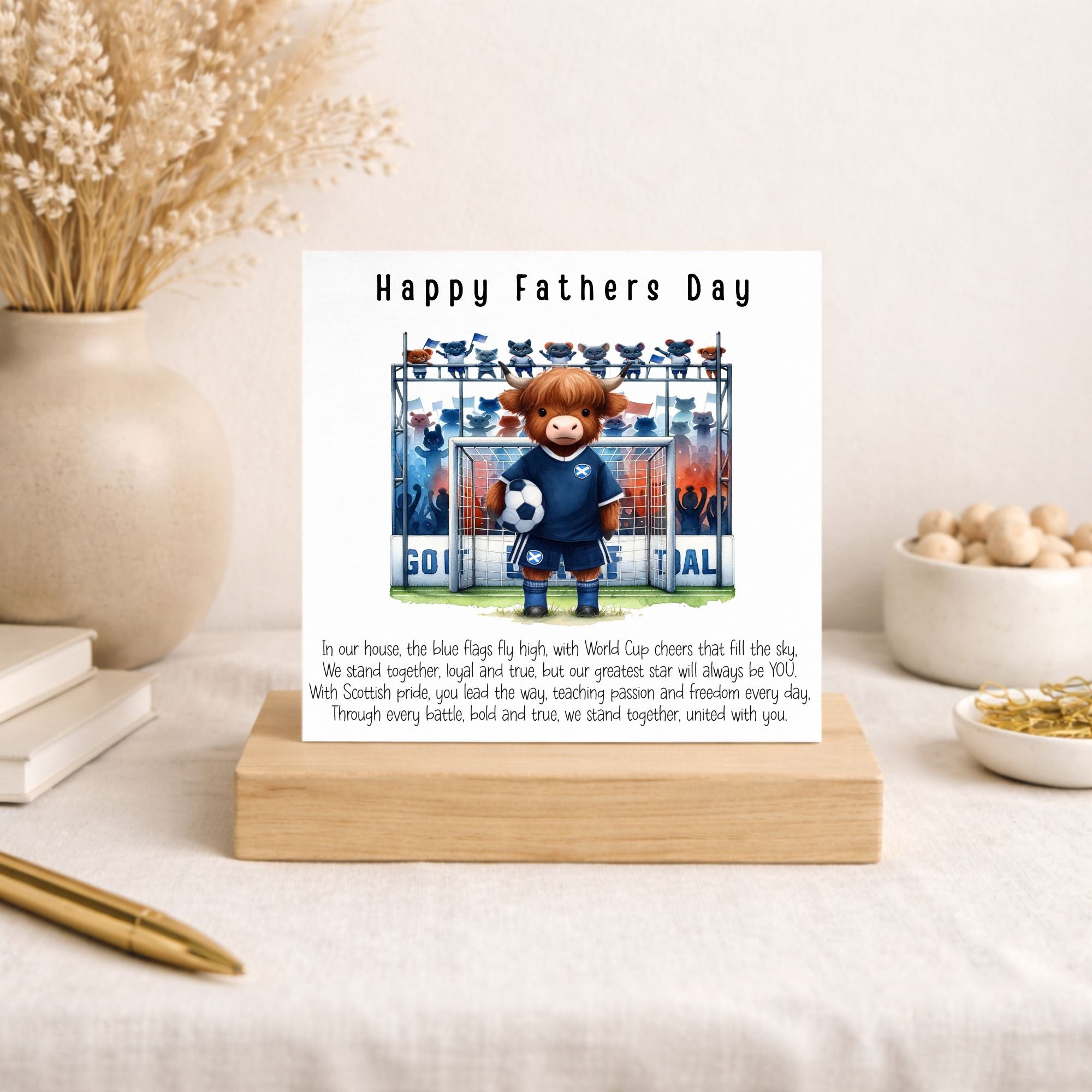 Highland Cow Father’s Day Card – Scotland Football Dad
