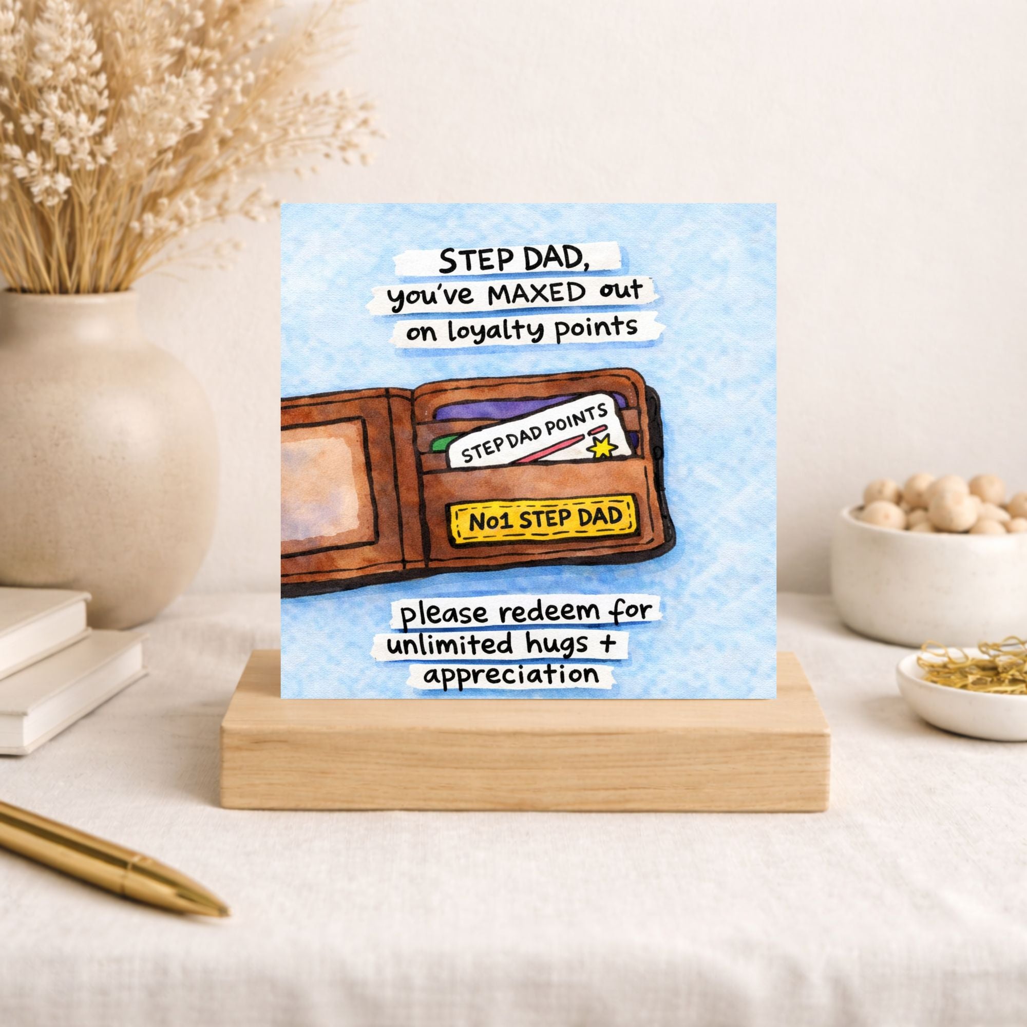Step Dad Father’s Day Card – Loyalty Points Funny Stepdad Card