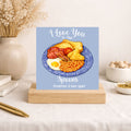 Funny Fry Up Birthday Card – “I Love You To The Spoons” Card – Full English Breakfast Pun Card – Food Lover Birthday Card
