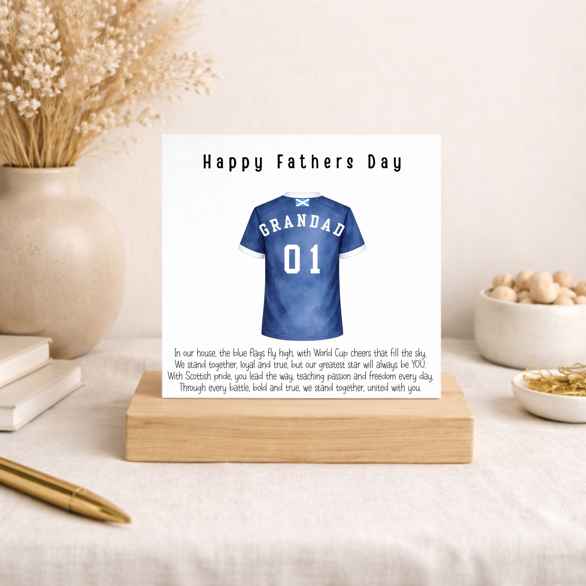 Personalised Football Shirt Father’s Day Card – Scotland Design