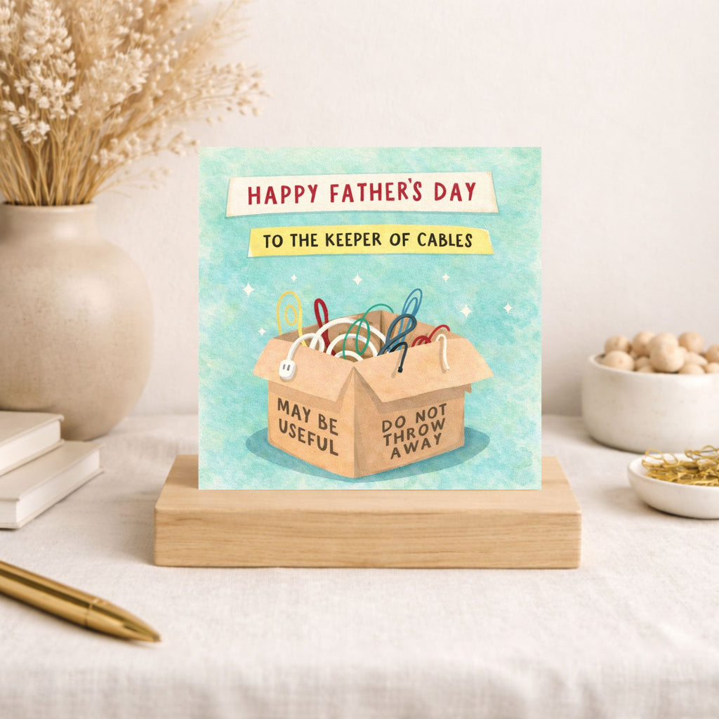 Funny Father’s Day Card – Keeper of Cables Dad Card