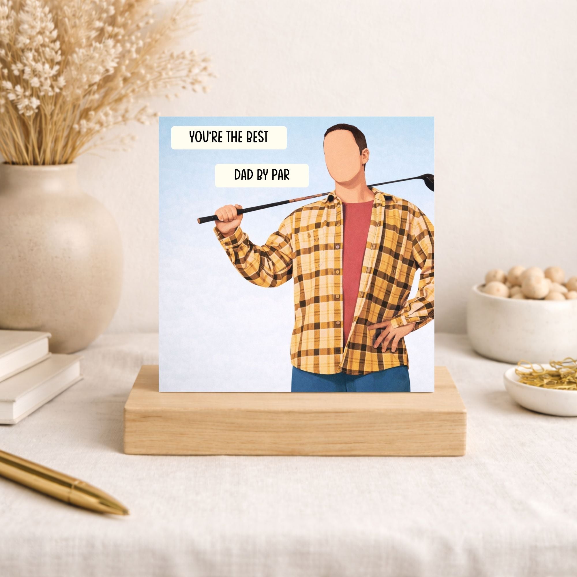 Golf Father’s Day Card – Best Dad By Par Funny Golf Card