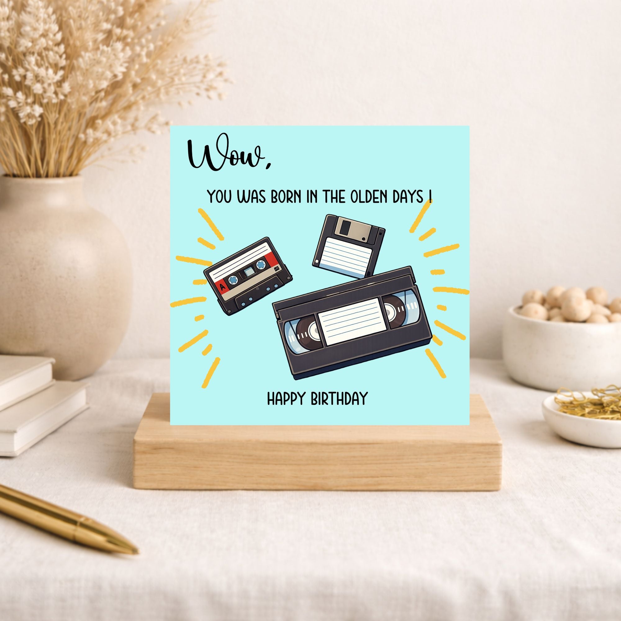 Funny Retro Birthday Card – Olden Days Birthday Card – VHS Tape Birthday Card – Funny Age Card – Nostalgic Birthday Card