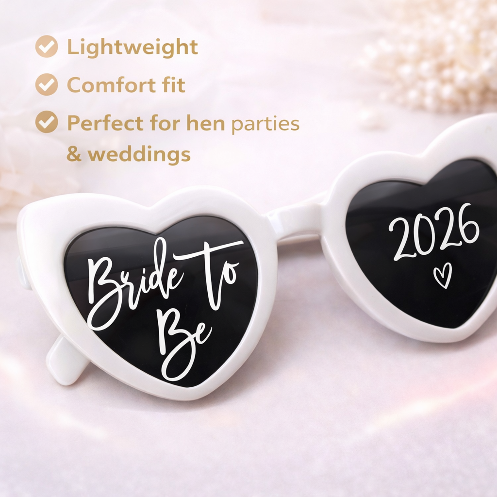 Personalised Bride to Be Heart Sunglasses