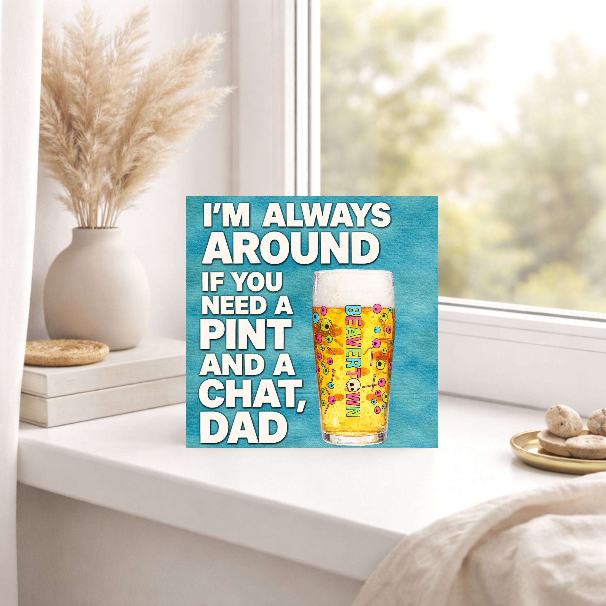 Funny Beer Father’s Day Card – Pint and a Chat Dad Card