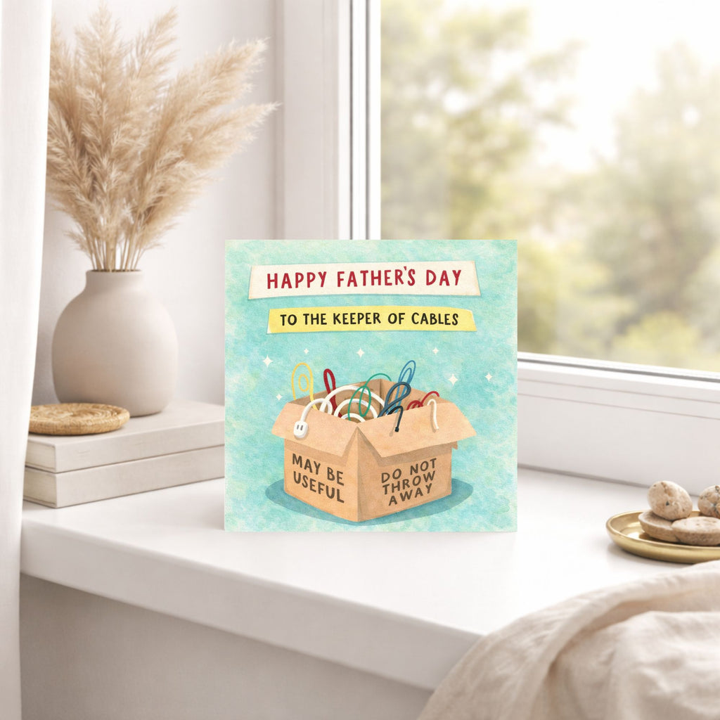 Funny Father’s Day Card – Keeper of Cables Dad Card