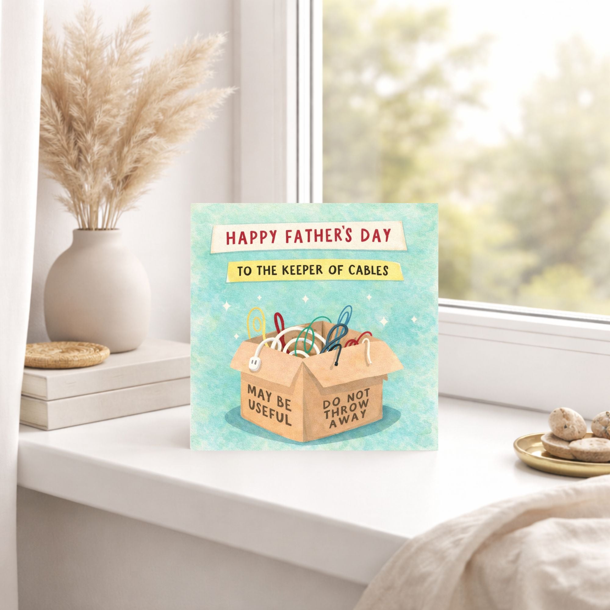 Funny Father’s Day Card – Keeper of Cables Dad Card