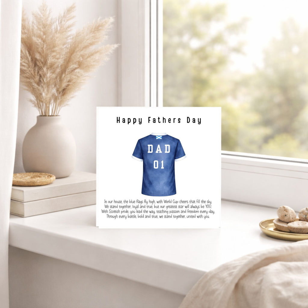 Personalised Football Shirt Father’s Day Card – Scotland Design