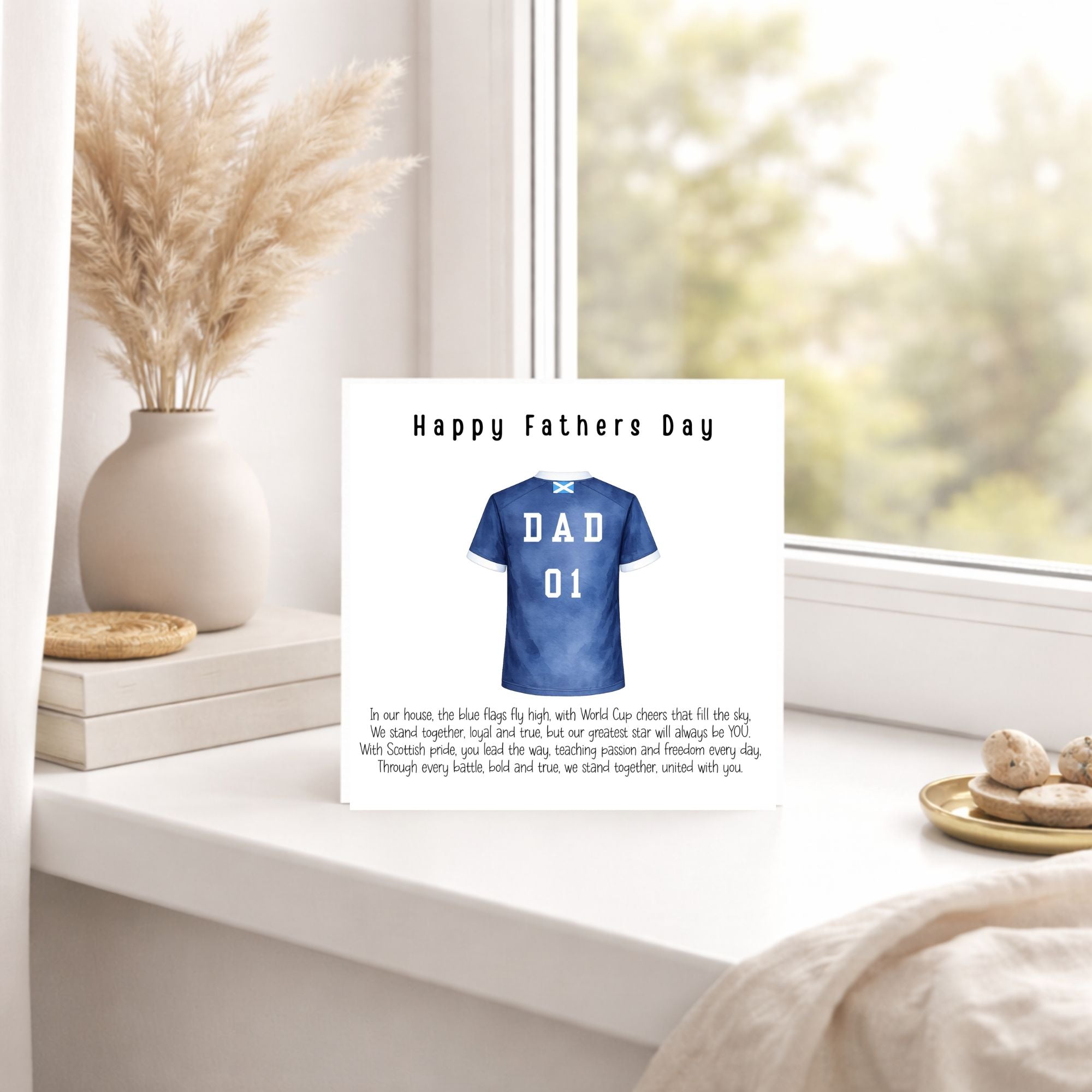 Personalised Football Shirt Father’s Day Card – Scotland Design