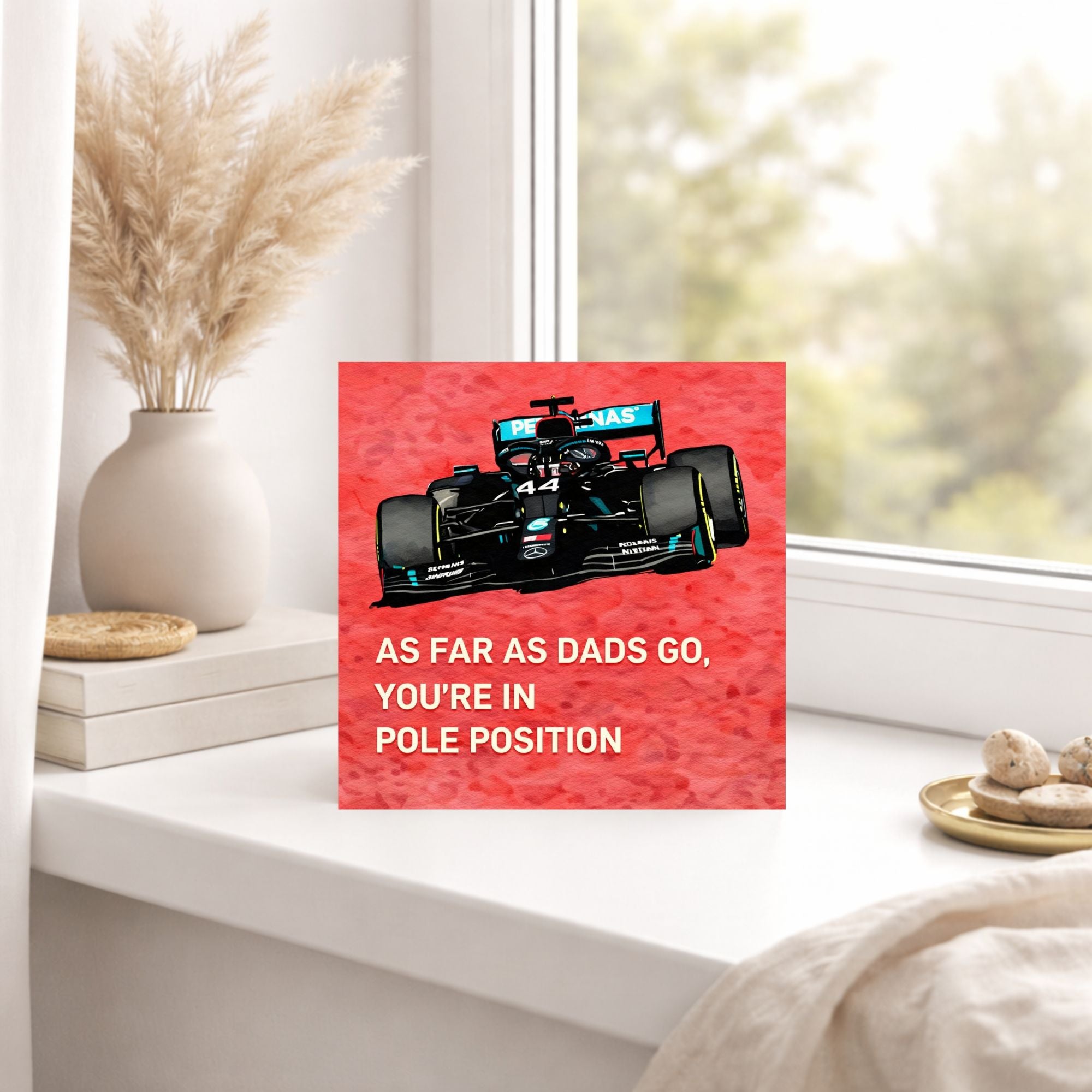 Funny Formula Racing Father’s Day Card – Pole Position Dad Card