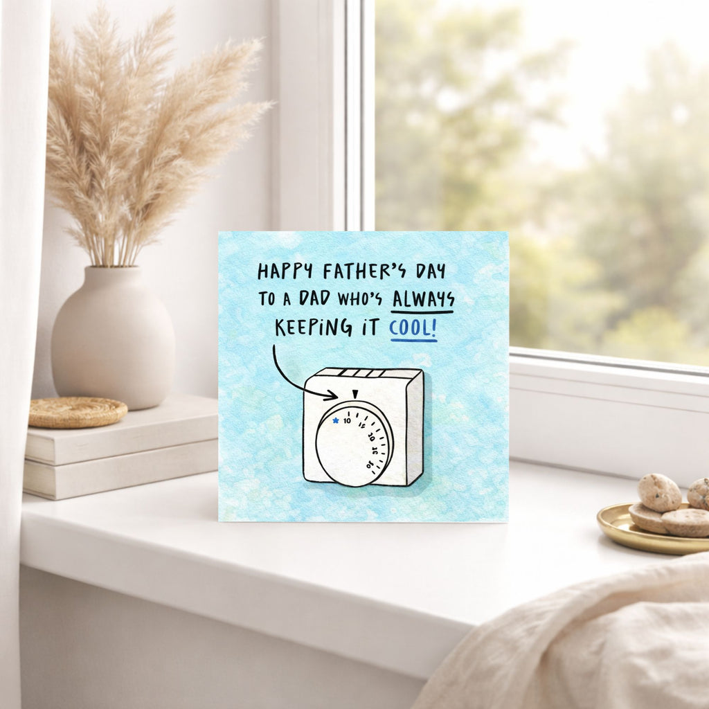 Funny Cool Dad Father’s Day Card – Thermostat Dad Joke Card