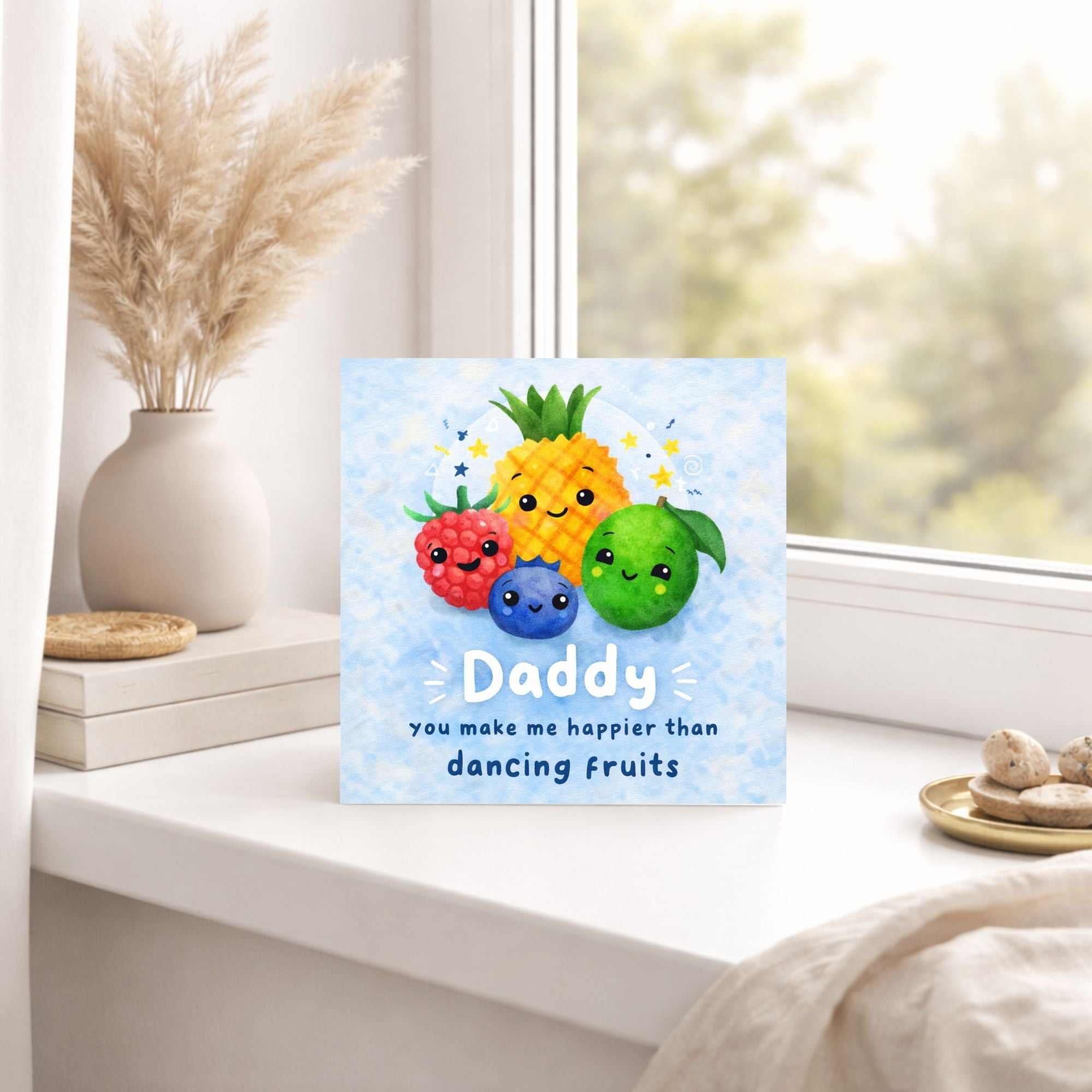 Cute Daddy Father’s Day Card – Dancing Fruits Funny Dad Card