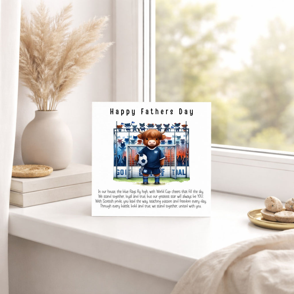 Highland Cow Father’s Day Card – Scotland Football Dad
