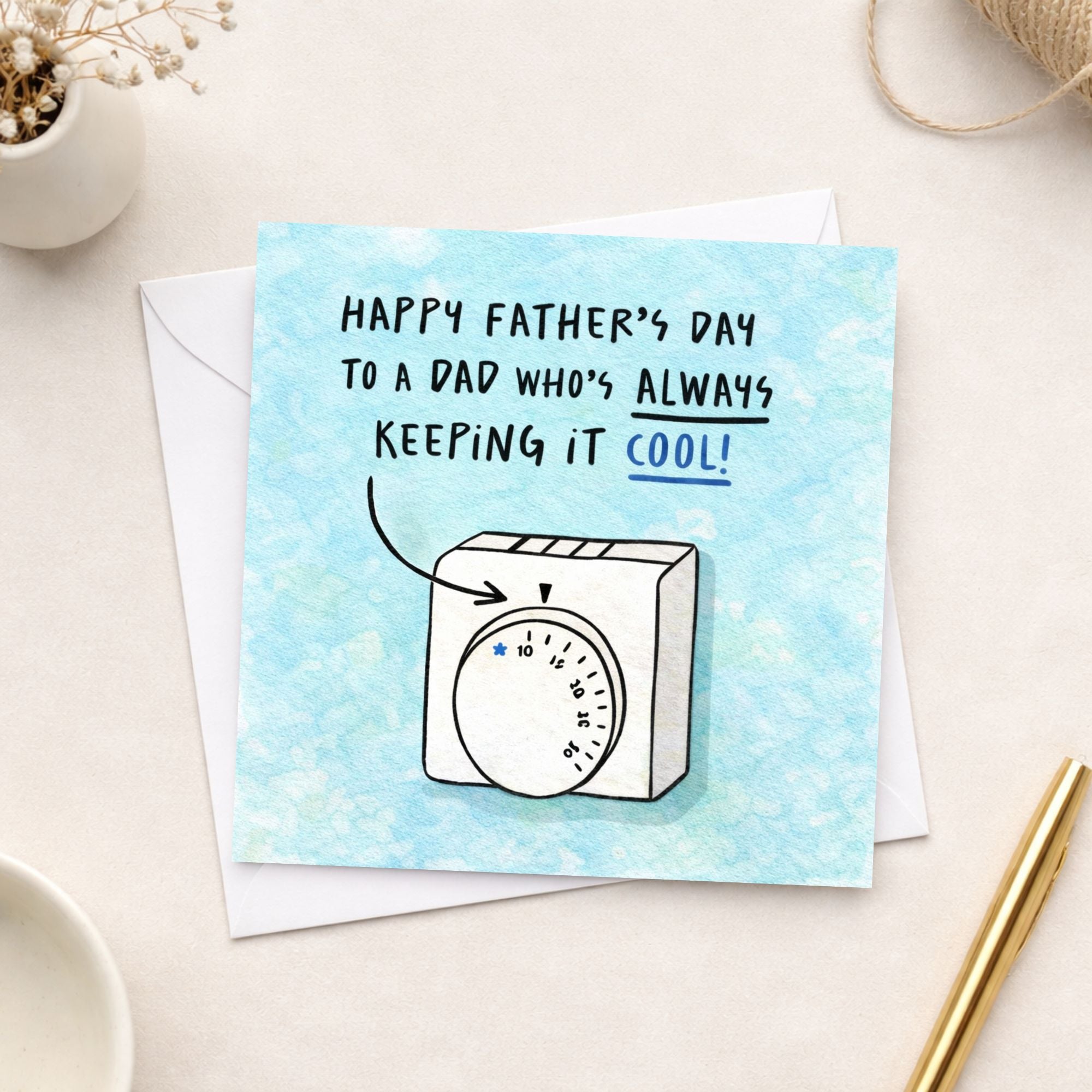 Funny Cool Dad Father’s Day Card – Thermostat Dad Joke Card