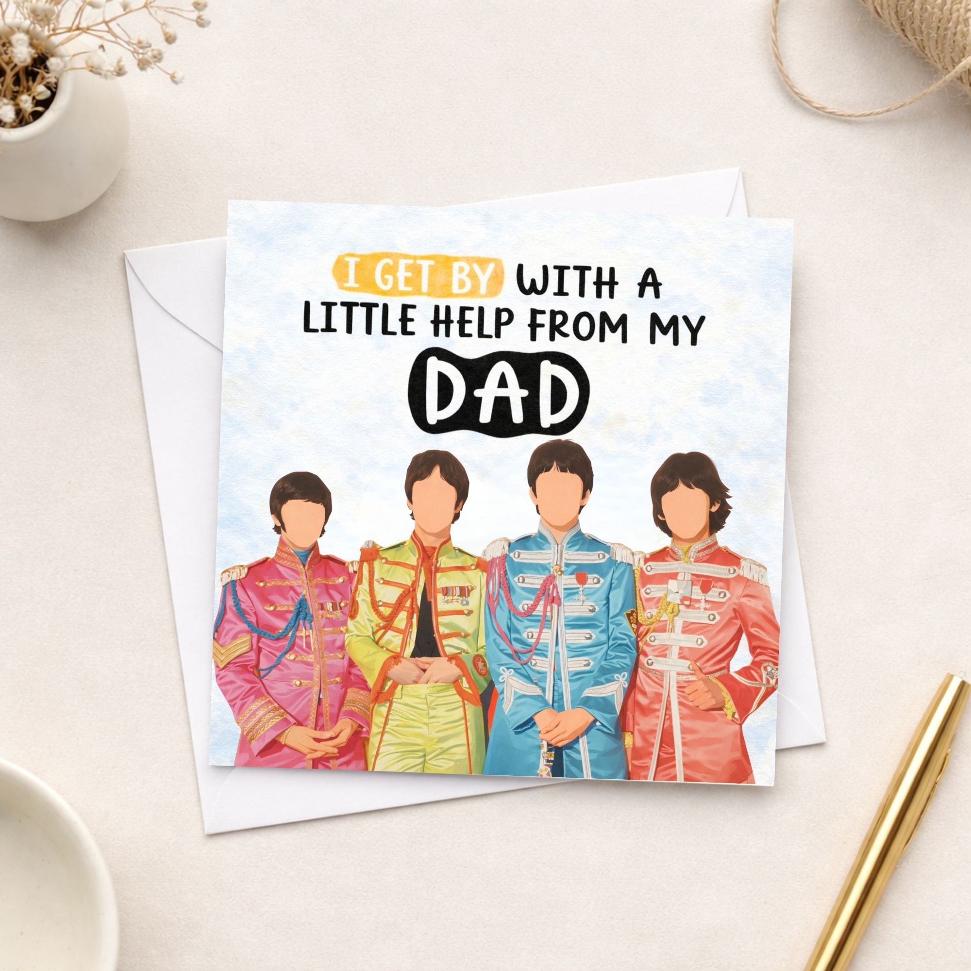 Beatles Inspired Father’s Day Card – Funny Music Dad Card