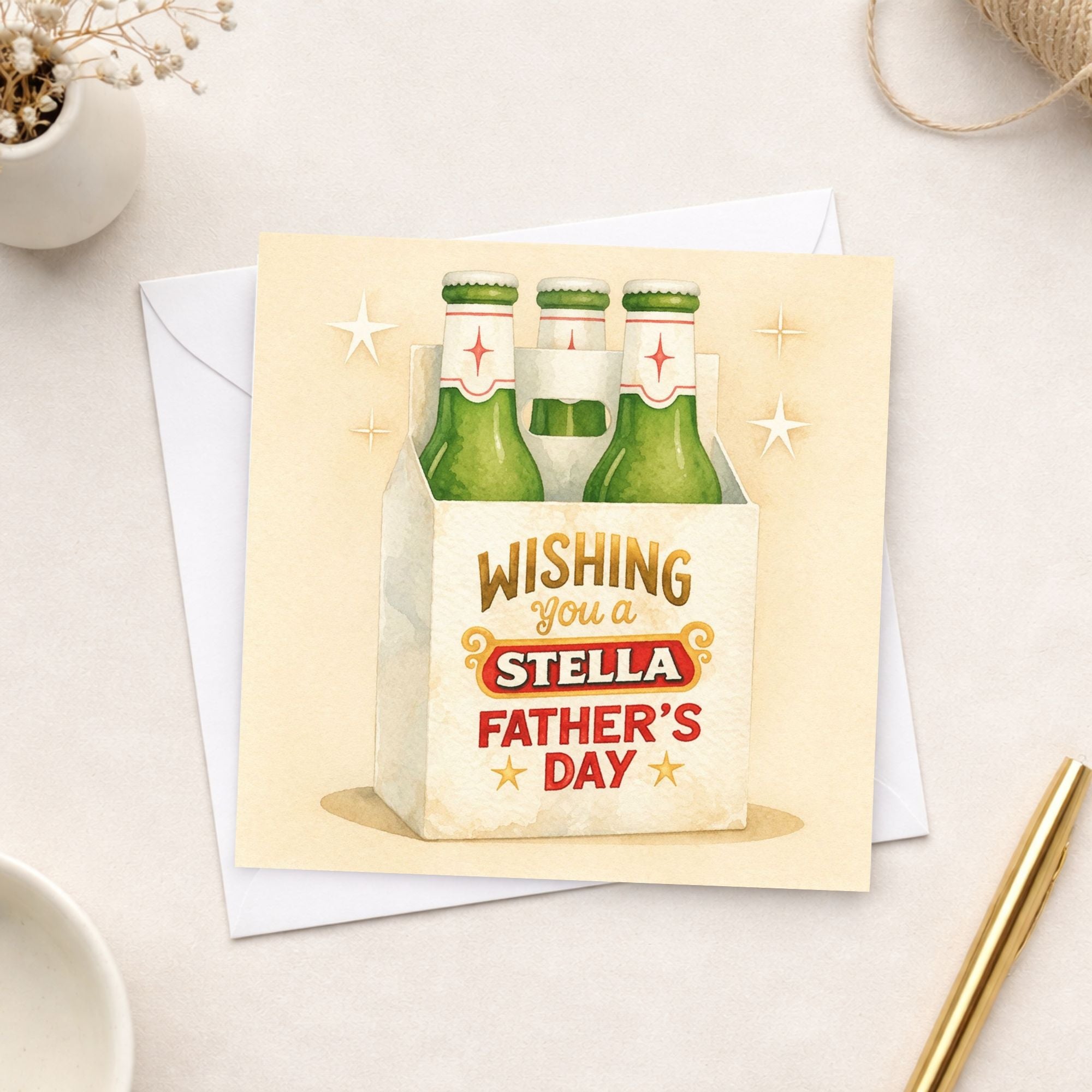 Funny Stella Father’s Day Card – Beer Lover Dad Card