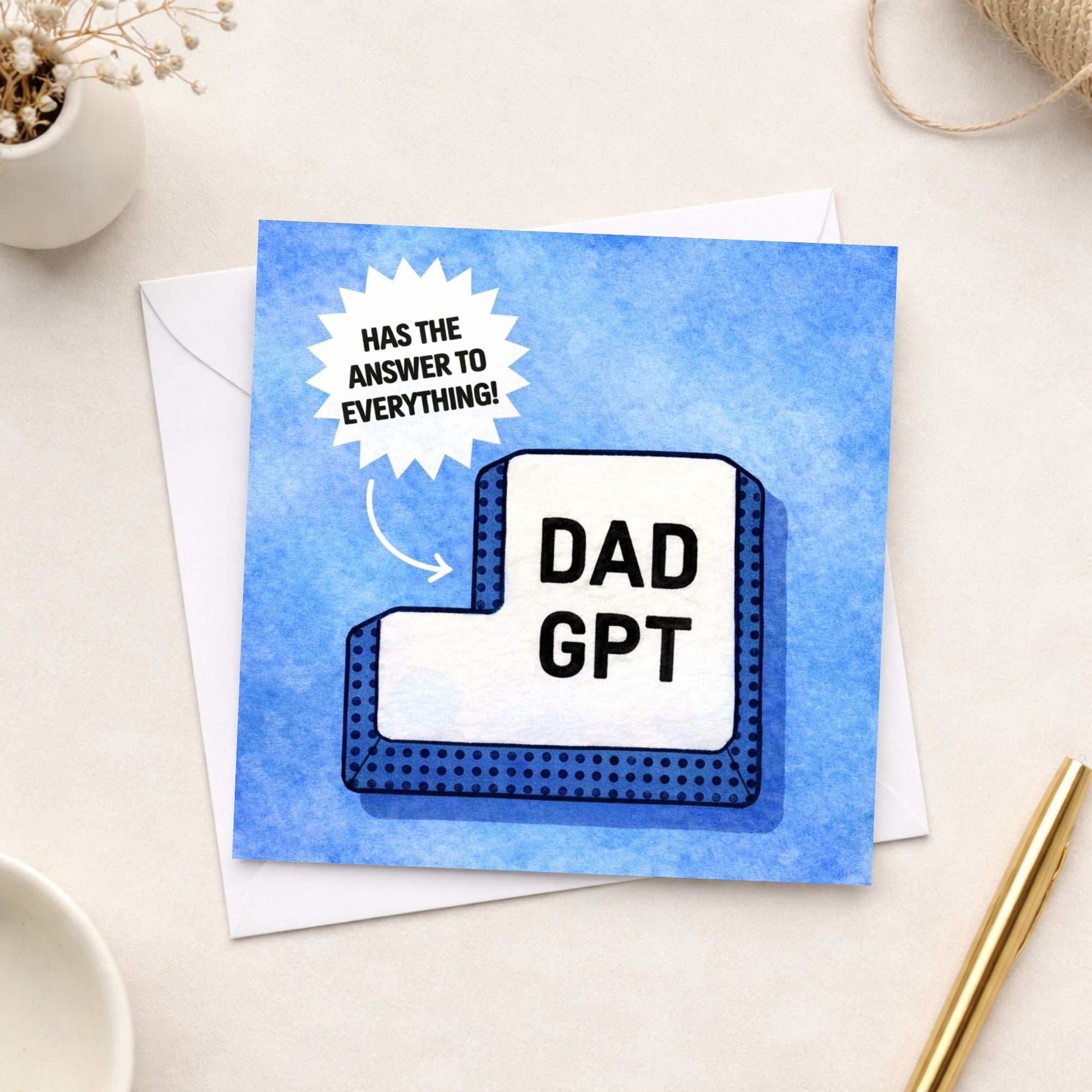 Funny Dad GPT Father’s Day Card – Dad Knows Everything Card