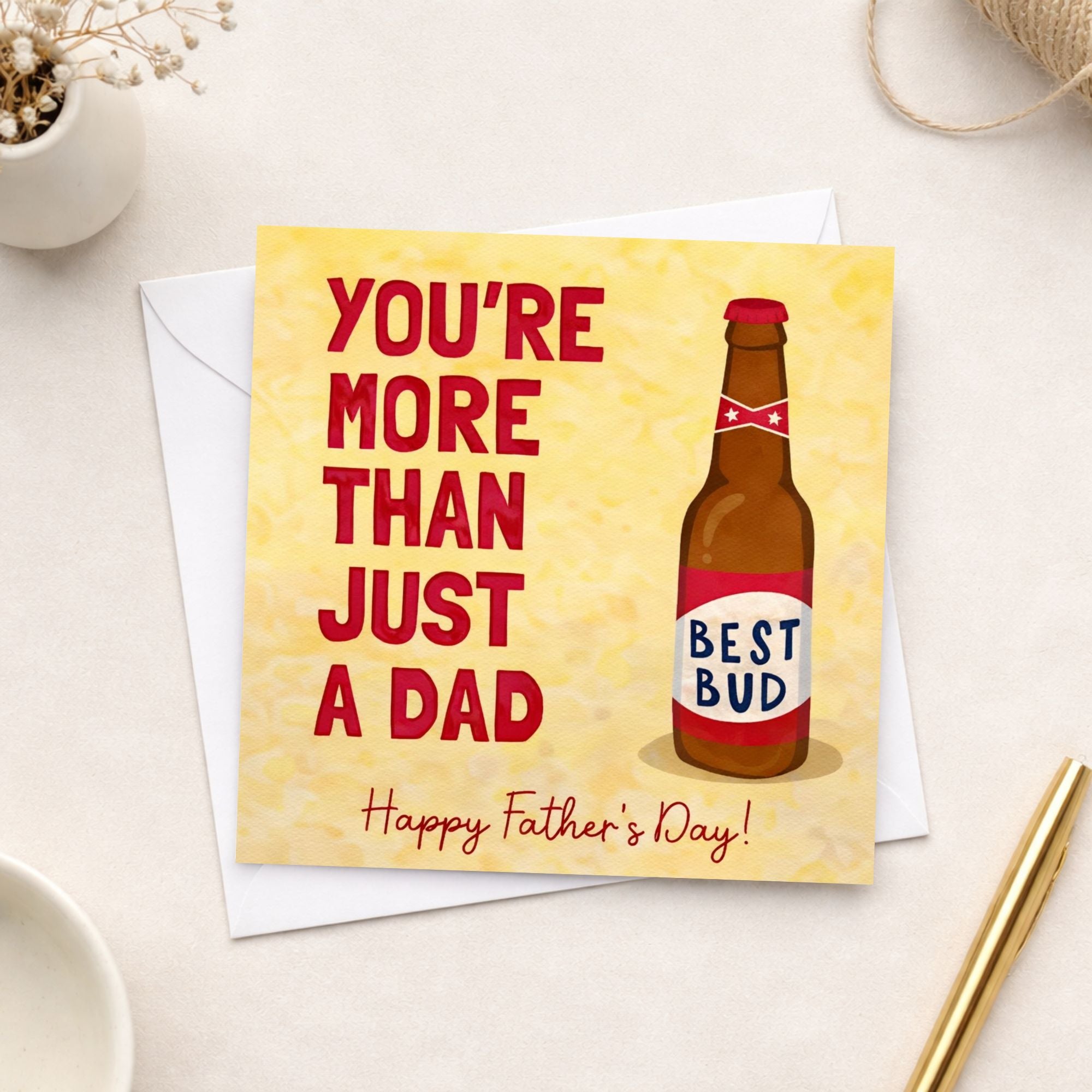 Funny Beer Father’s Day Card – Best Bud Dad Card