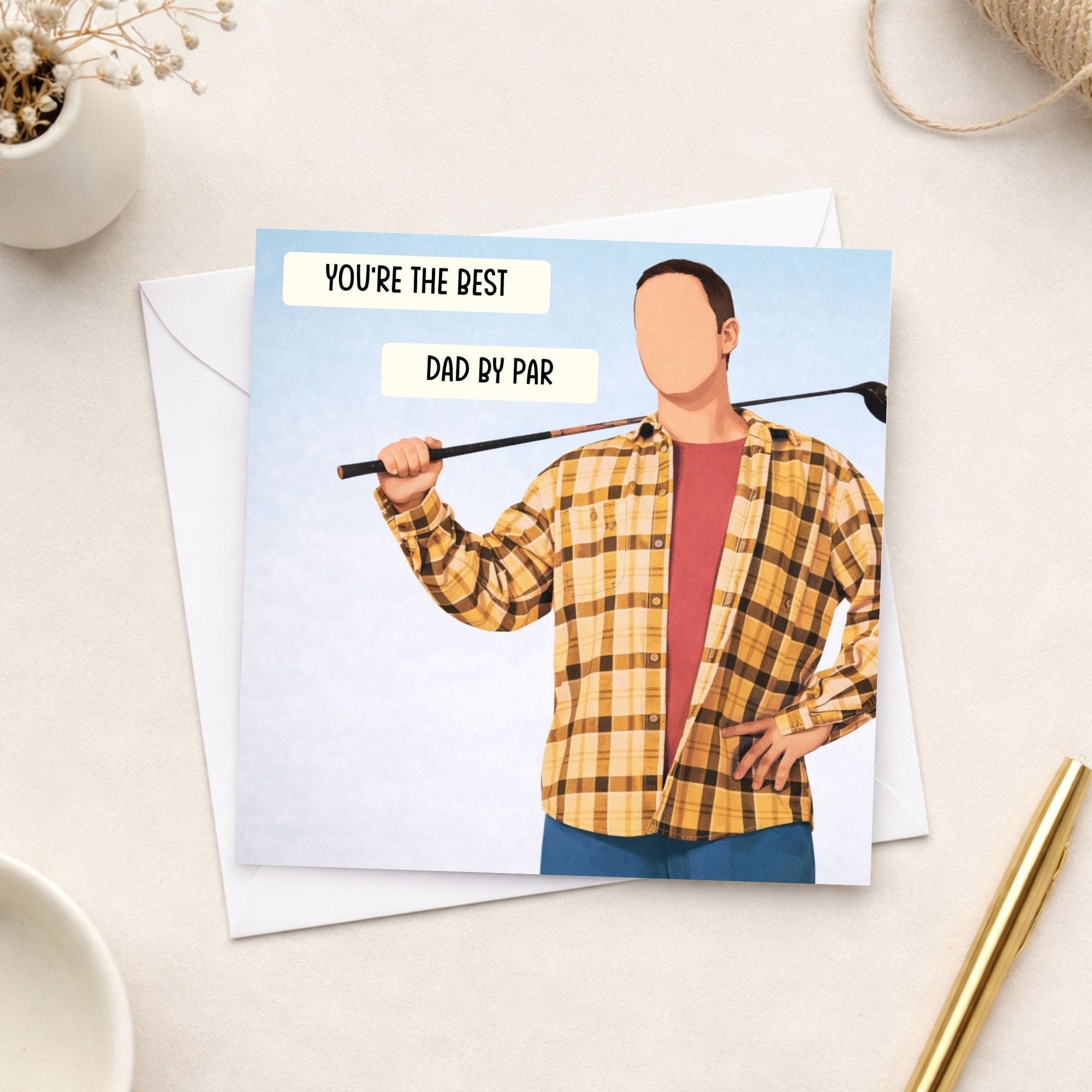 Golf Father’s Day Card – Best Dad By Par Funny Golf Card