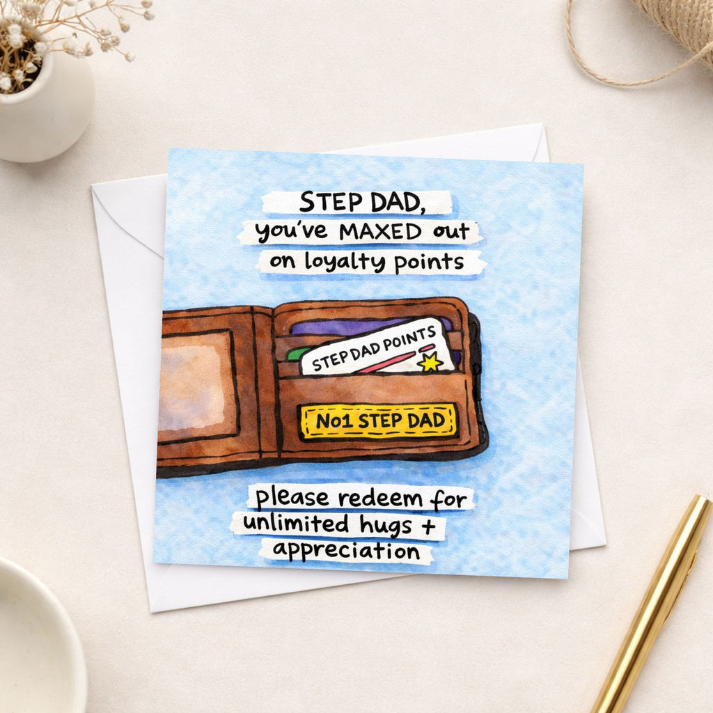 Step Dad Father’s Day Card – Loyalty Points Funny Stepdad Card