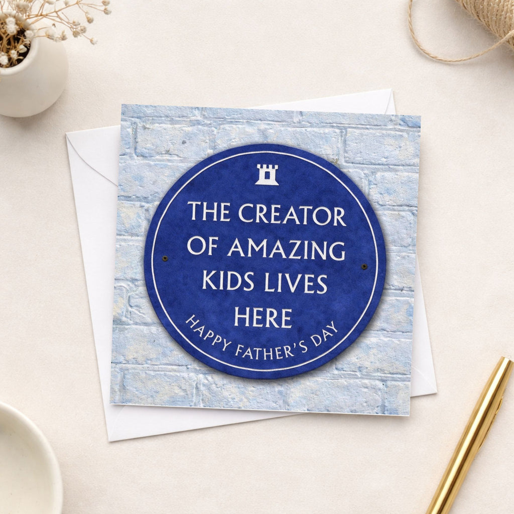 Funny Blue Plaque Father’s Day Card – Amazing Dad Card