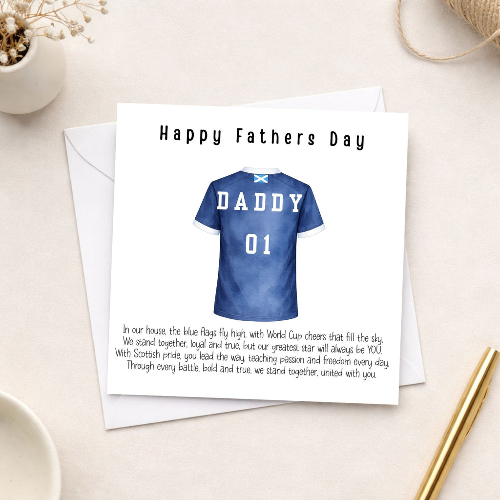 Personalised Football Shirt Father’s Day Card – Scotland Design