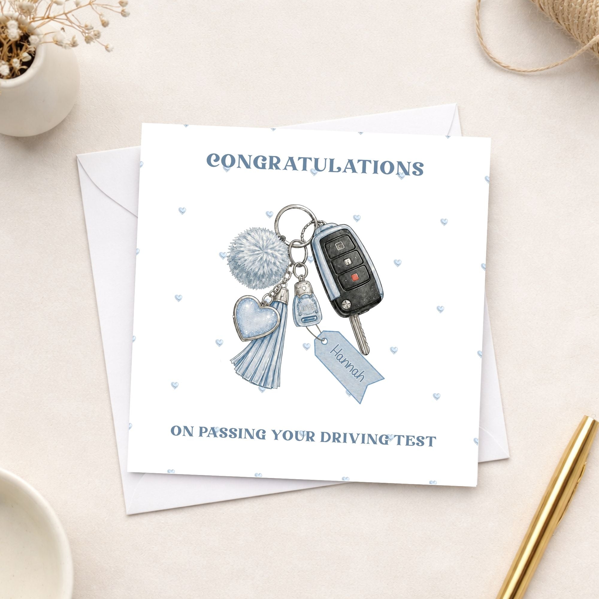 Personalised Driving Test Congratulations Card | New Driver Congratulations Card | Passing Driving Test Card | Car Keys Congrats Card