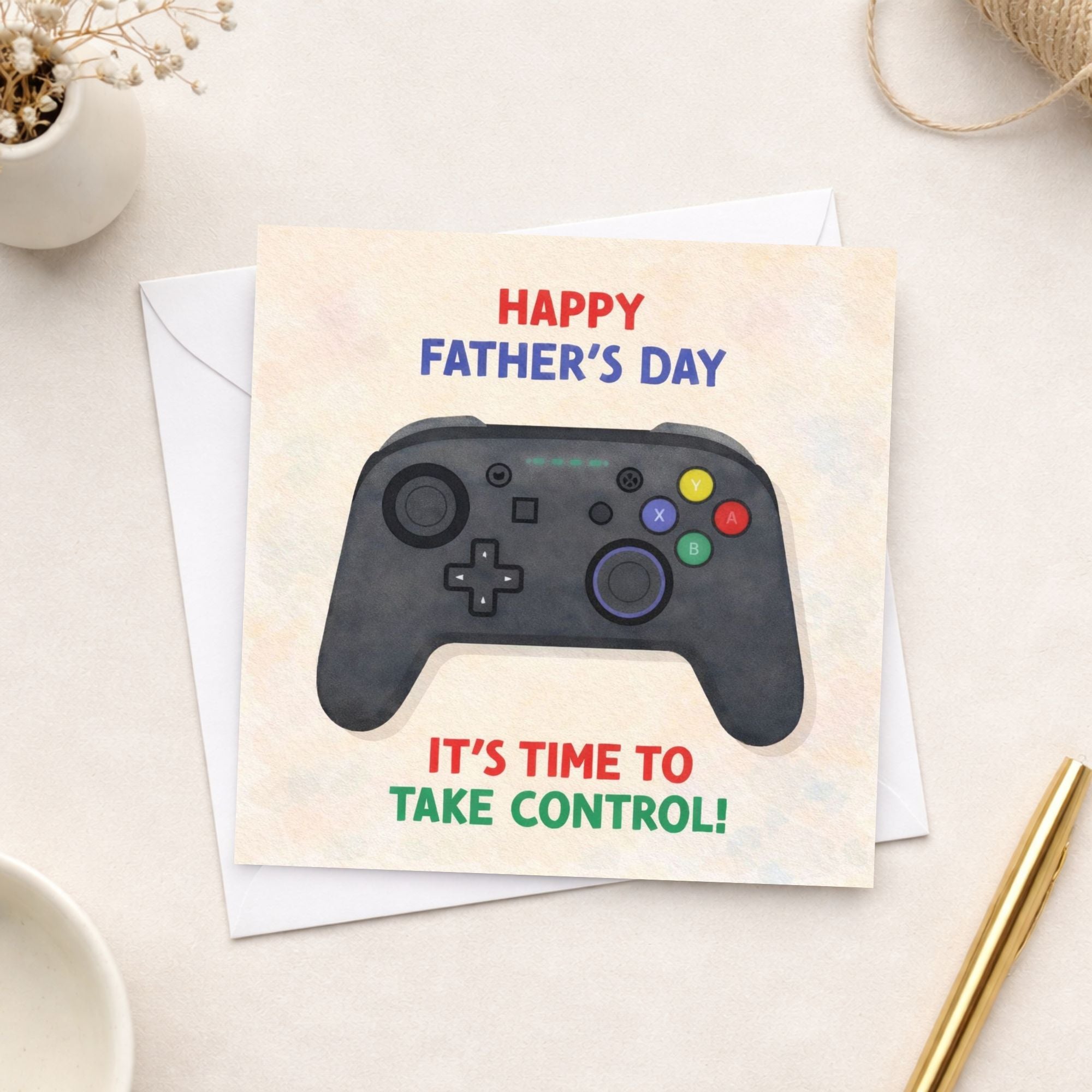 Funny Gamer Father’s Day Card – Take Control Gaming Dad Card