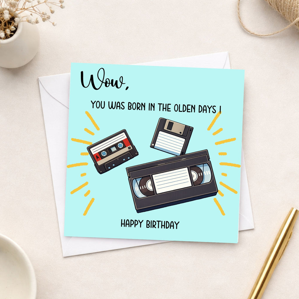 Funny Retro Birthday Card – Olden Days Birthday Card – VHS Tape Birthday Card – Funny Age Card – Nostalgic Birthday Card