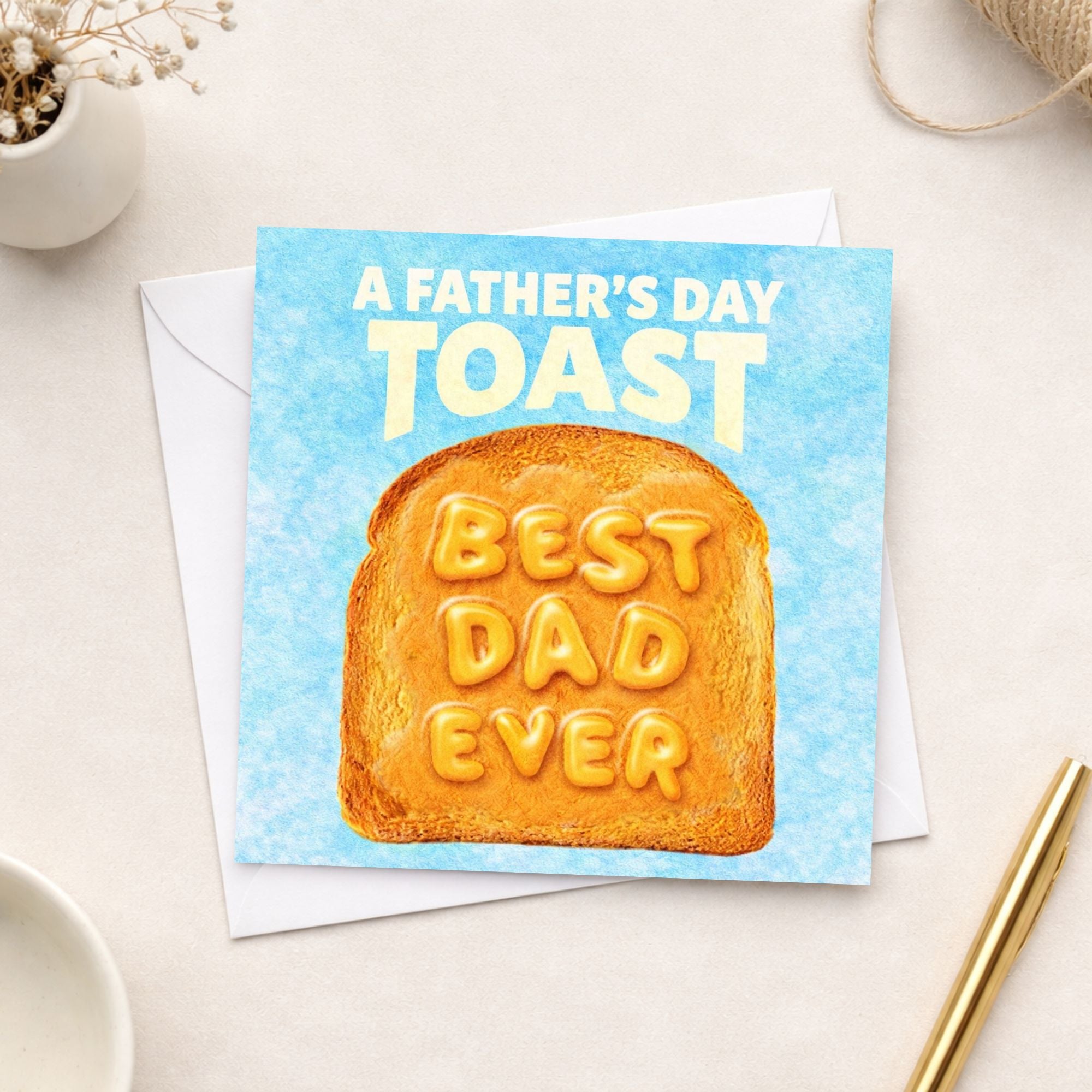 Funny Toast Father’s Day Card – Best Dad Ever Food Pun Card