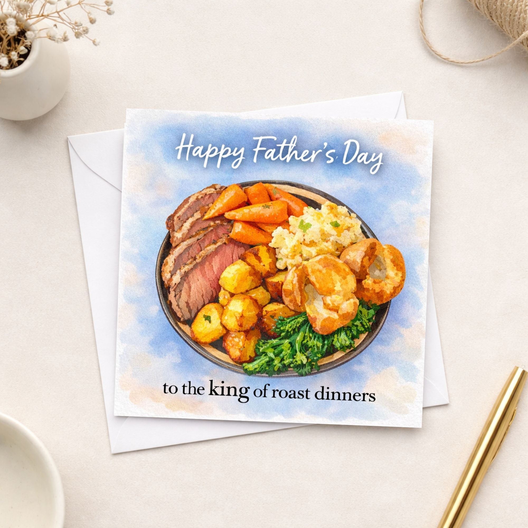 Roast Dinner Father’s Day Card – King of Roast Dinners Dad Card