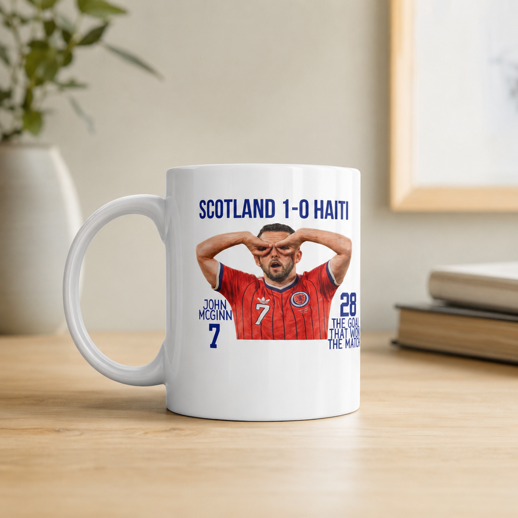 Scotland 1-0 Haiti Mug | John McGinn Goal Celebration | Scotland Football Gift | 11oz Ceramic Mug