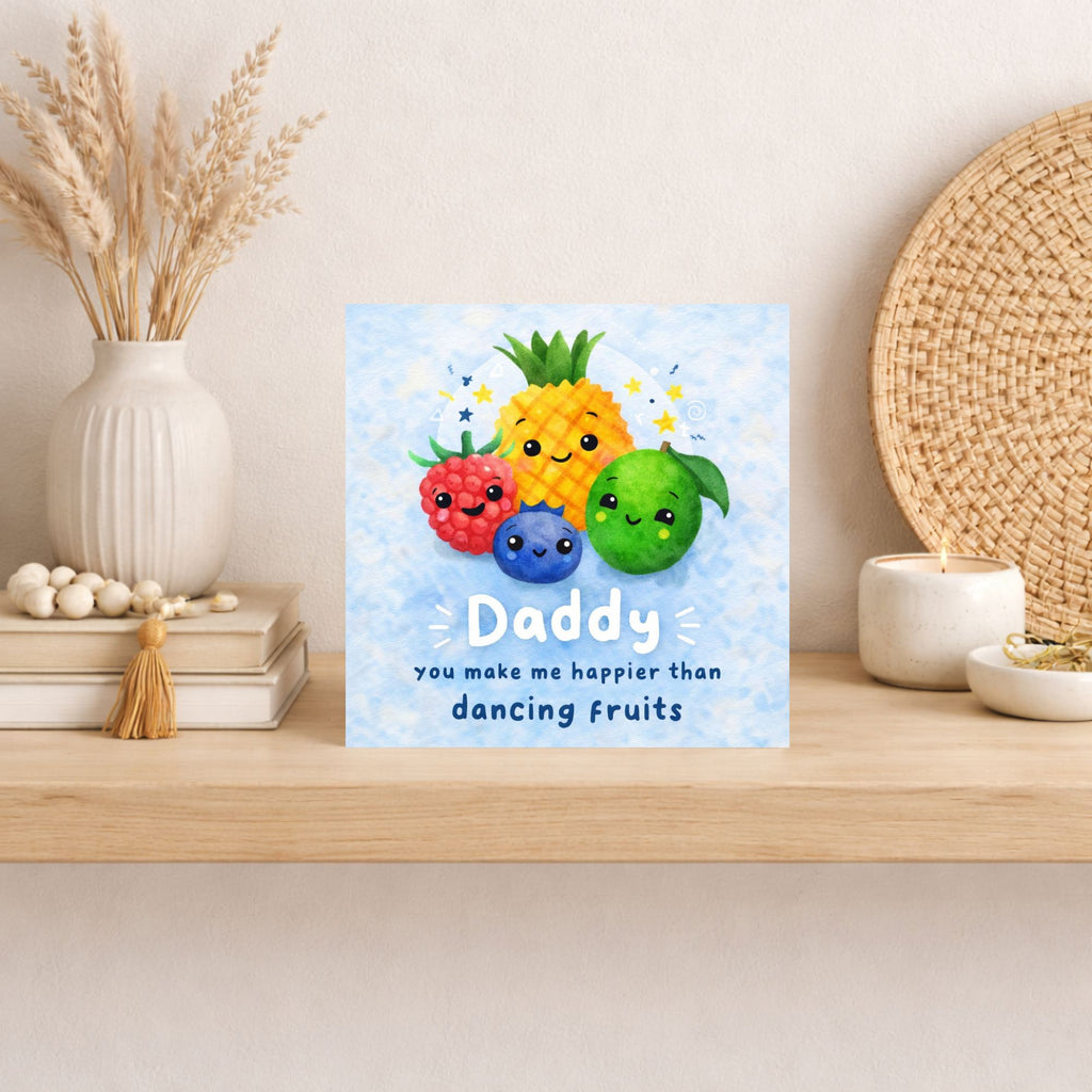 Cute Daddy Father’s Day Card – Dancing Fruits Funny Dad Card