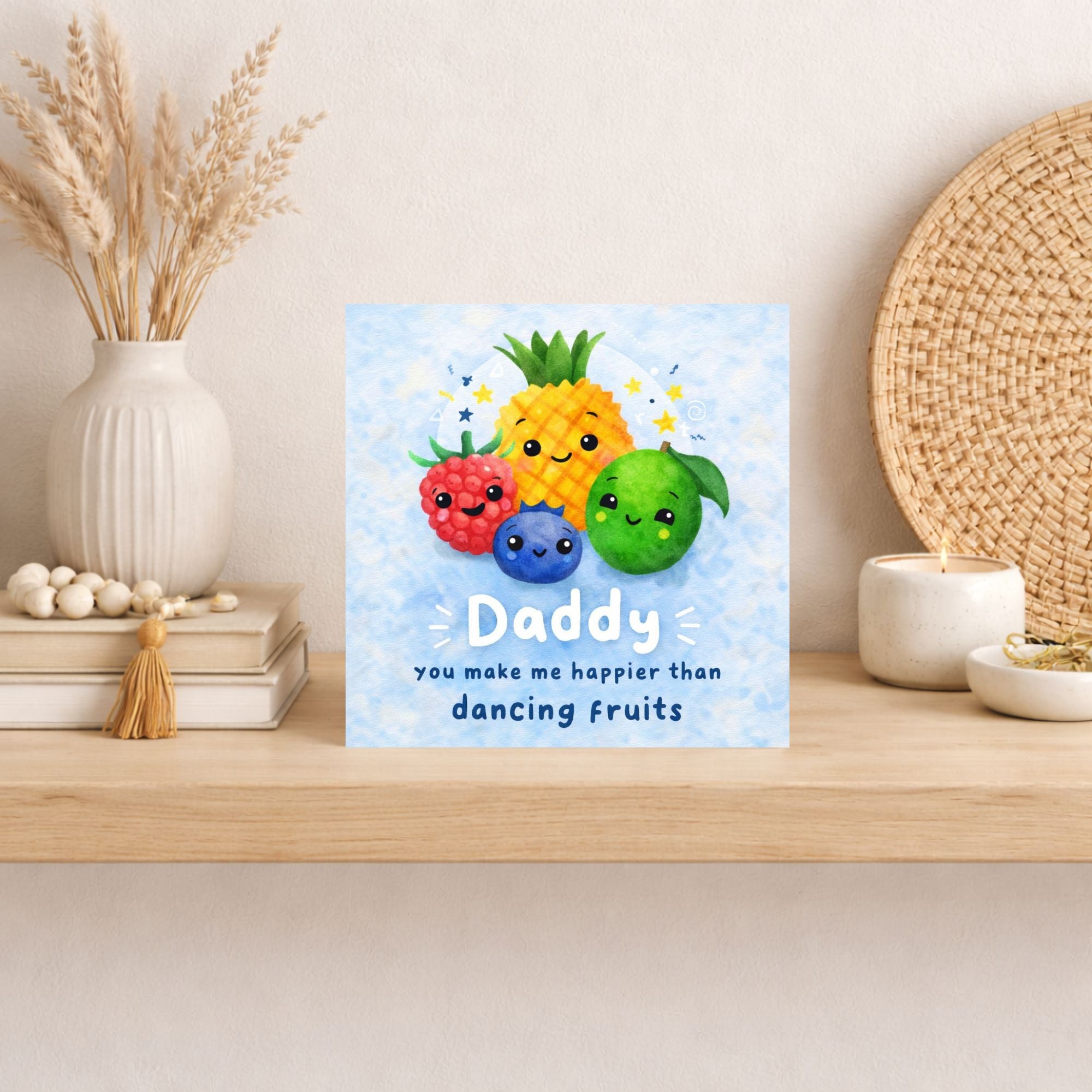 Cute Daddy Father’s Day Card – Dancing Fruits Funny Dad Card