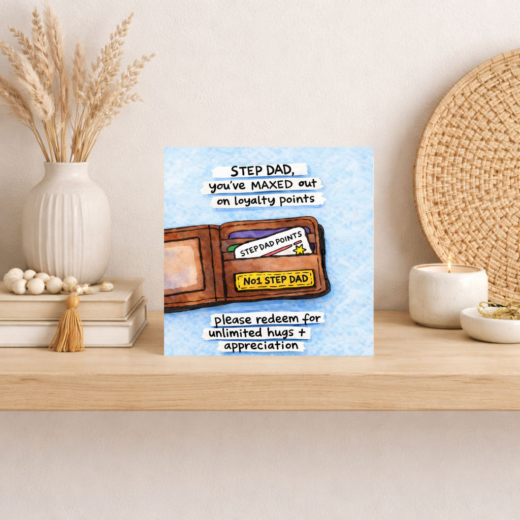 Step Dad Father’s Day Card – Loyalty Points Funny Stepdad Card