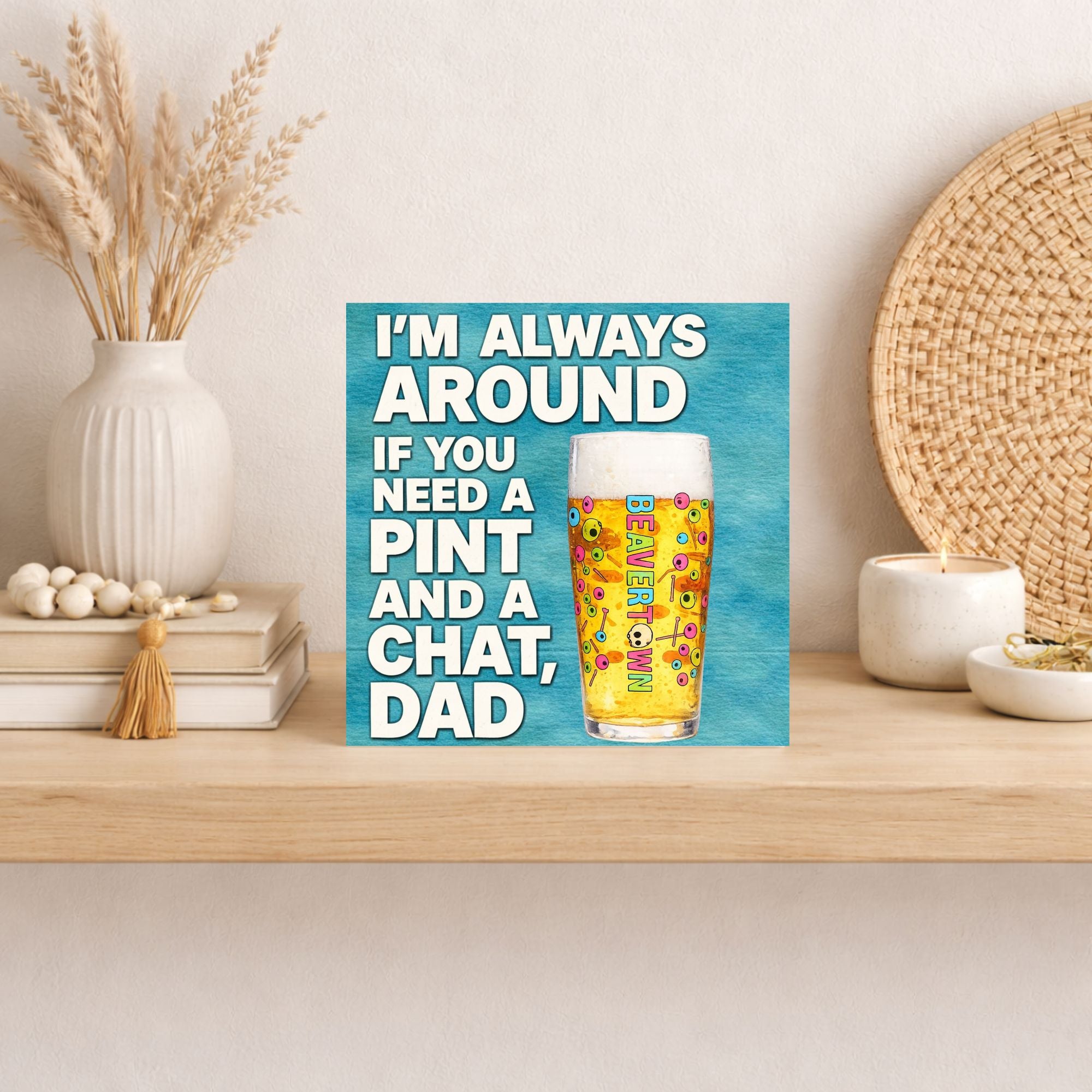 Funny Beer Father’s Day Card – Pint and a Chat Dad Card