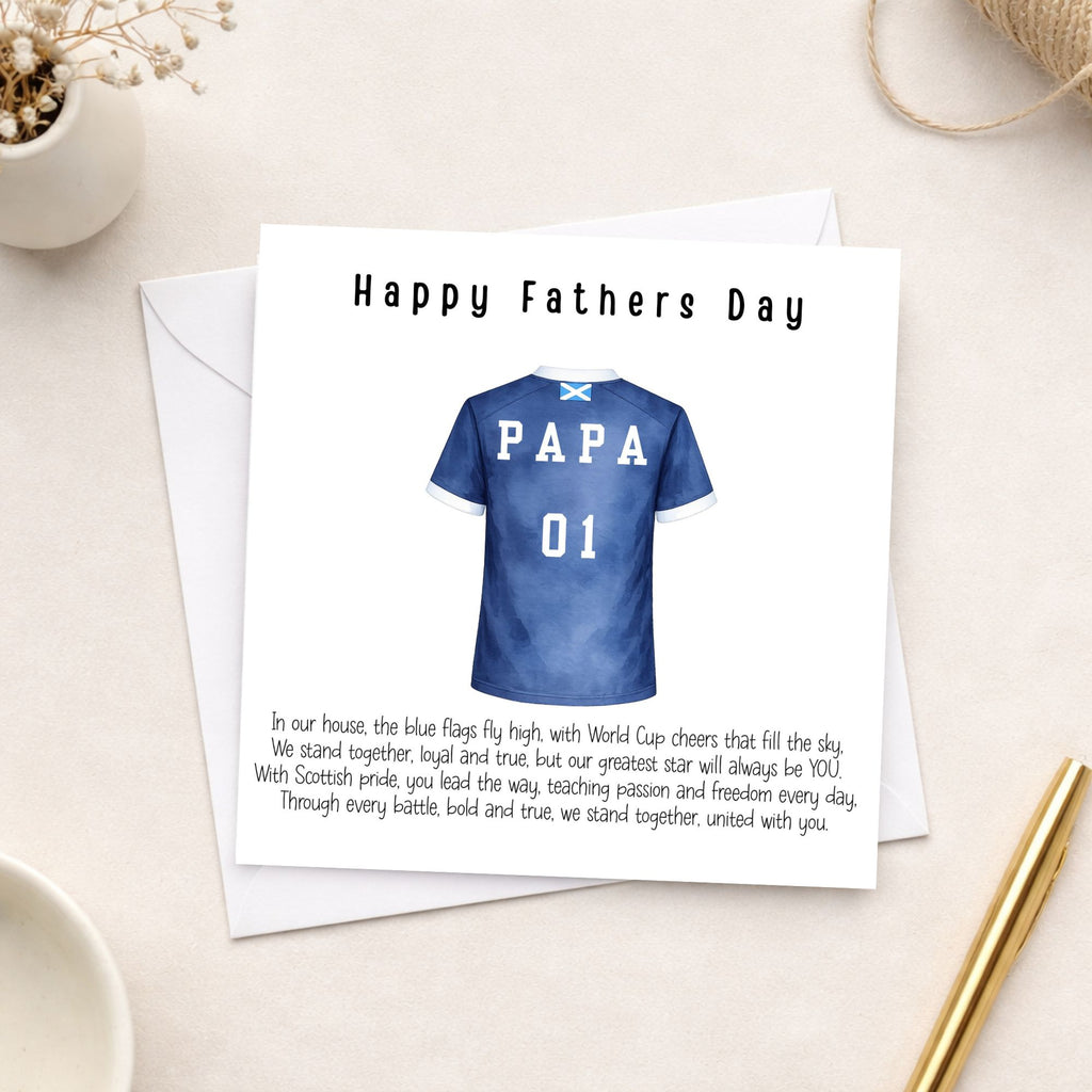Personalised Football Shirt Father’s Day Card – Scotland Design