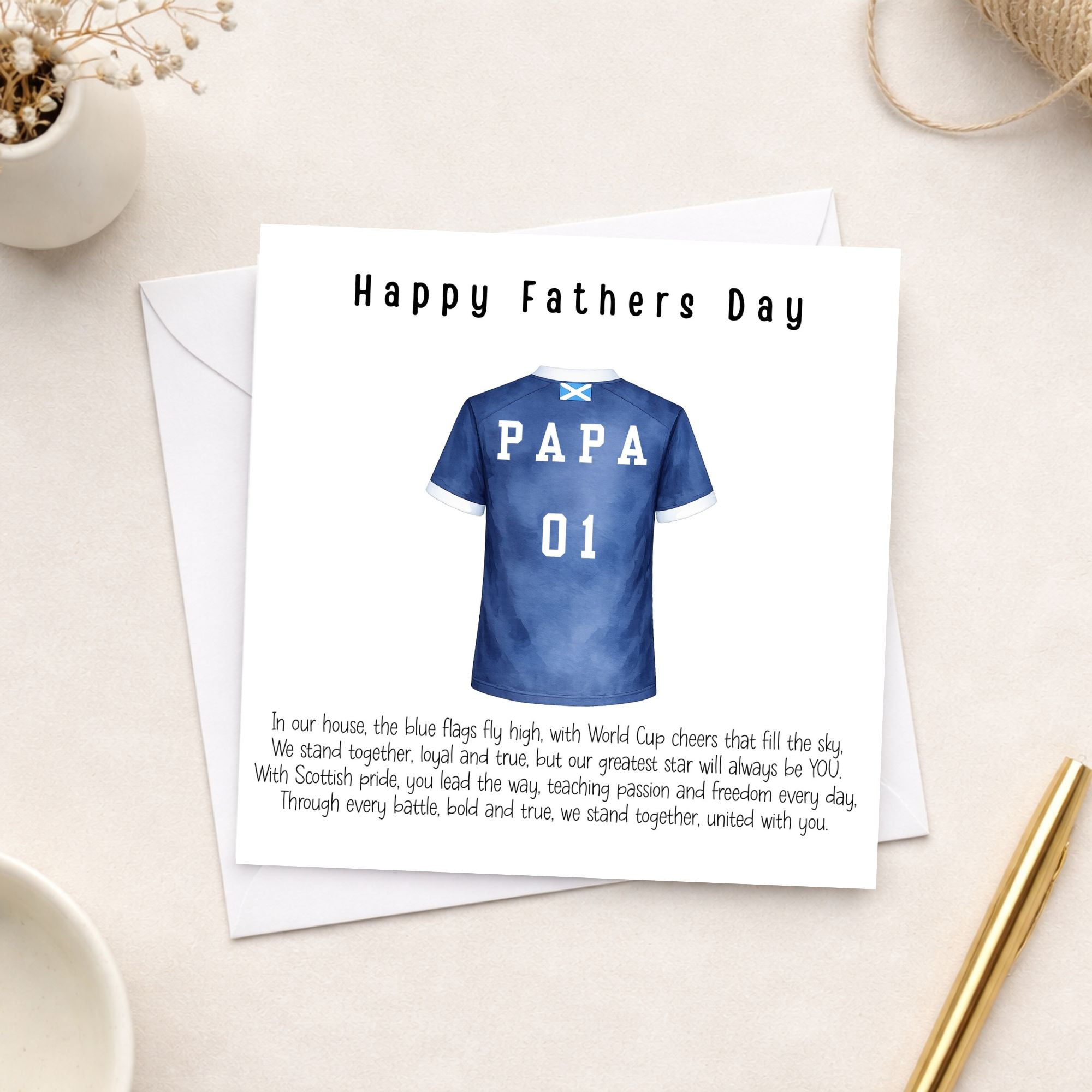 Personalised Football Shirt Father’s Day Card – Scotland Design