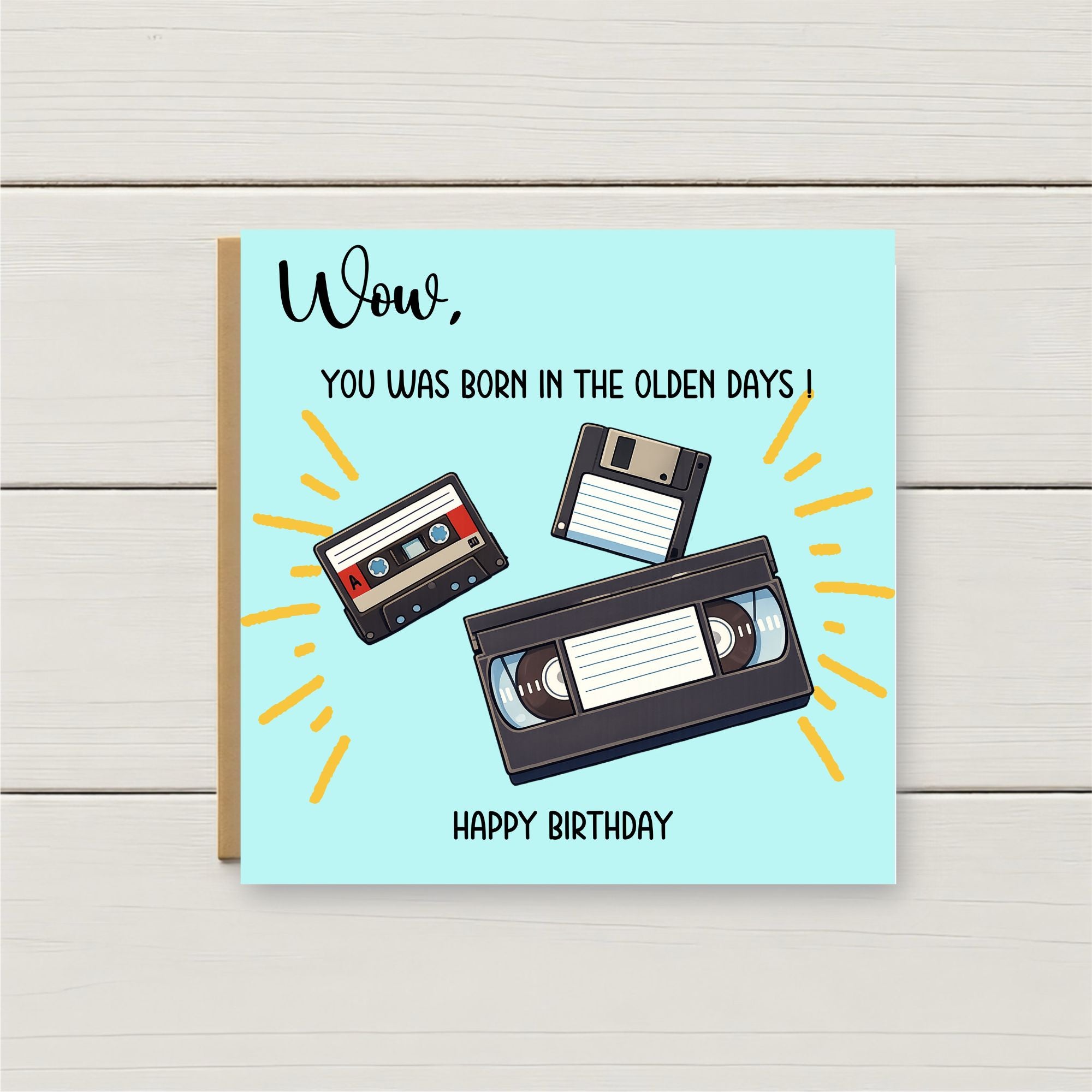 Funny Retro Birthday Card – Olden Days Birthday Card – VHS Tape Birthday Card – Funny Age Card – Nostalgic Birthday Card