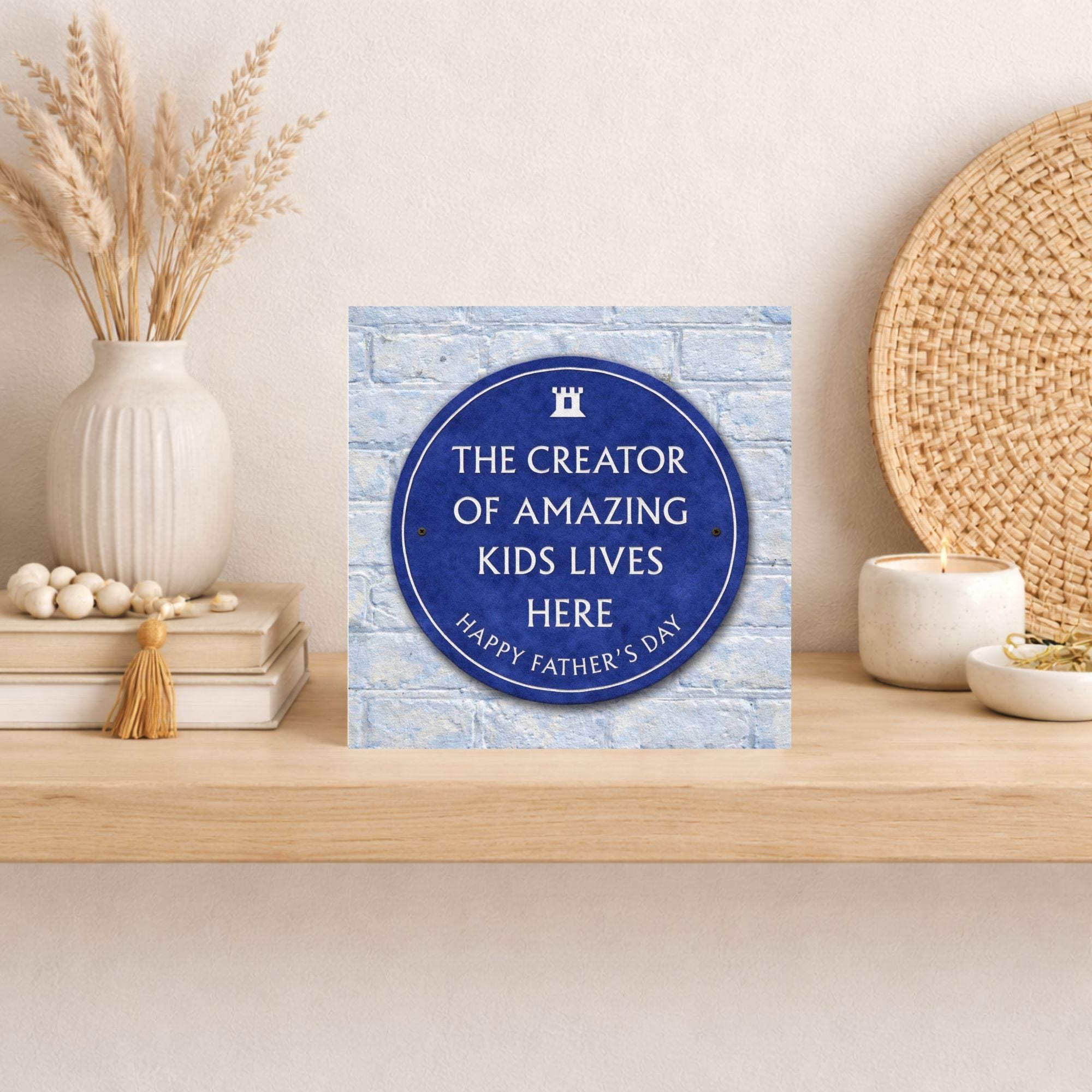 Funny Blue Plaque Father’s Day Card – Amazing Dad Card