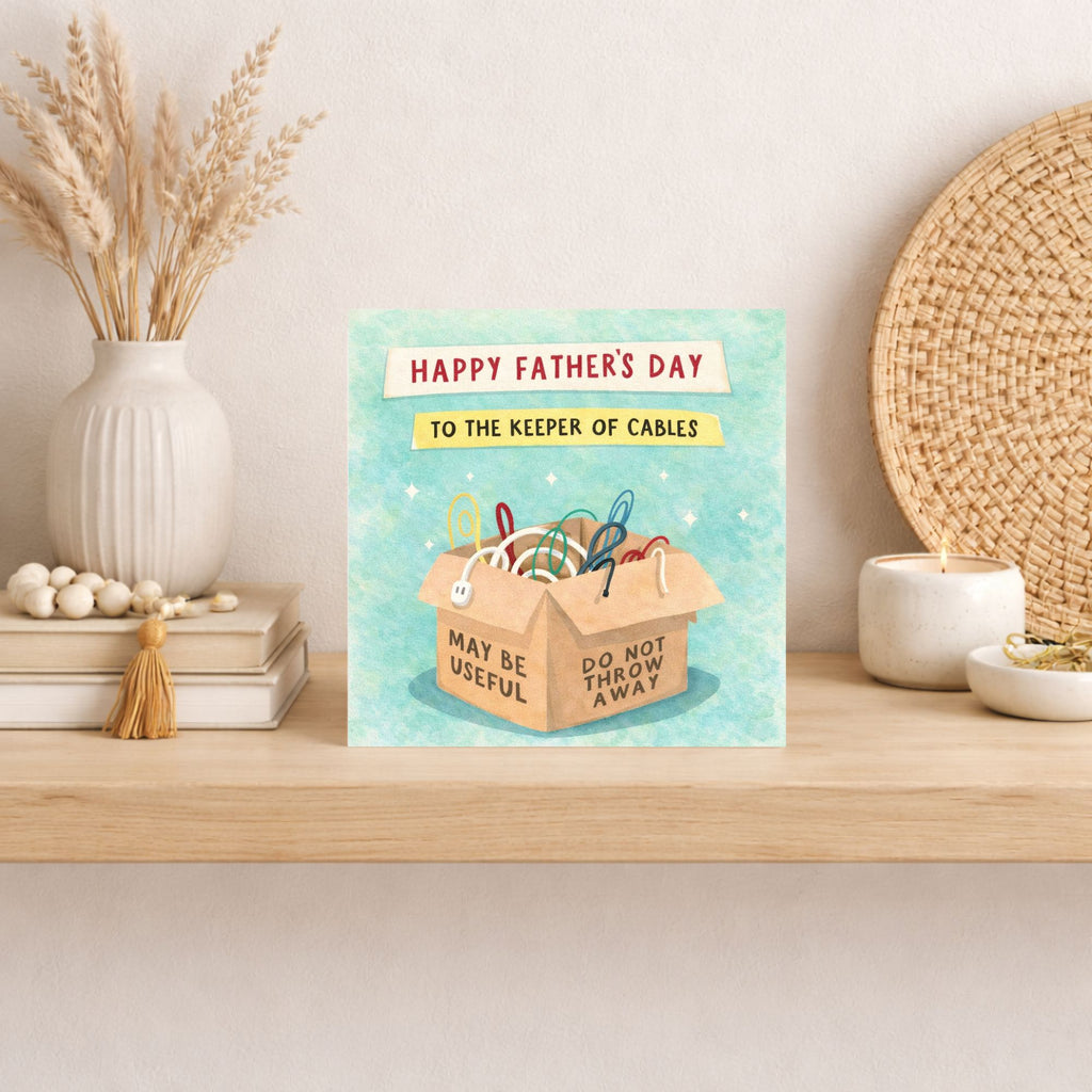 Funny Father’s Day Card – Keeper of Cables Dad Card