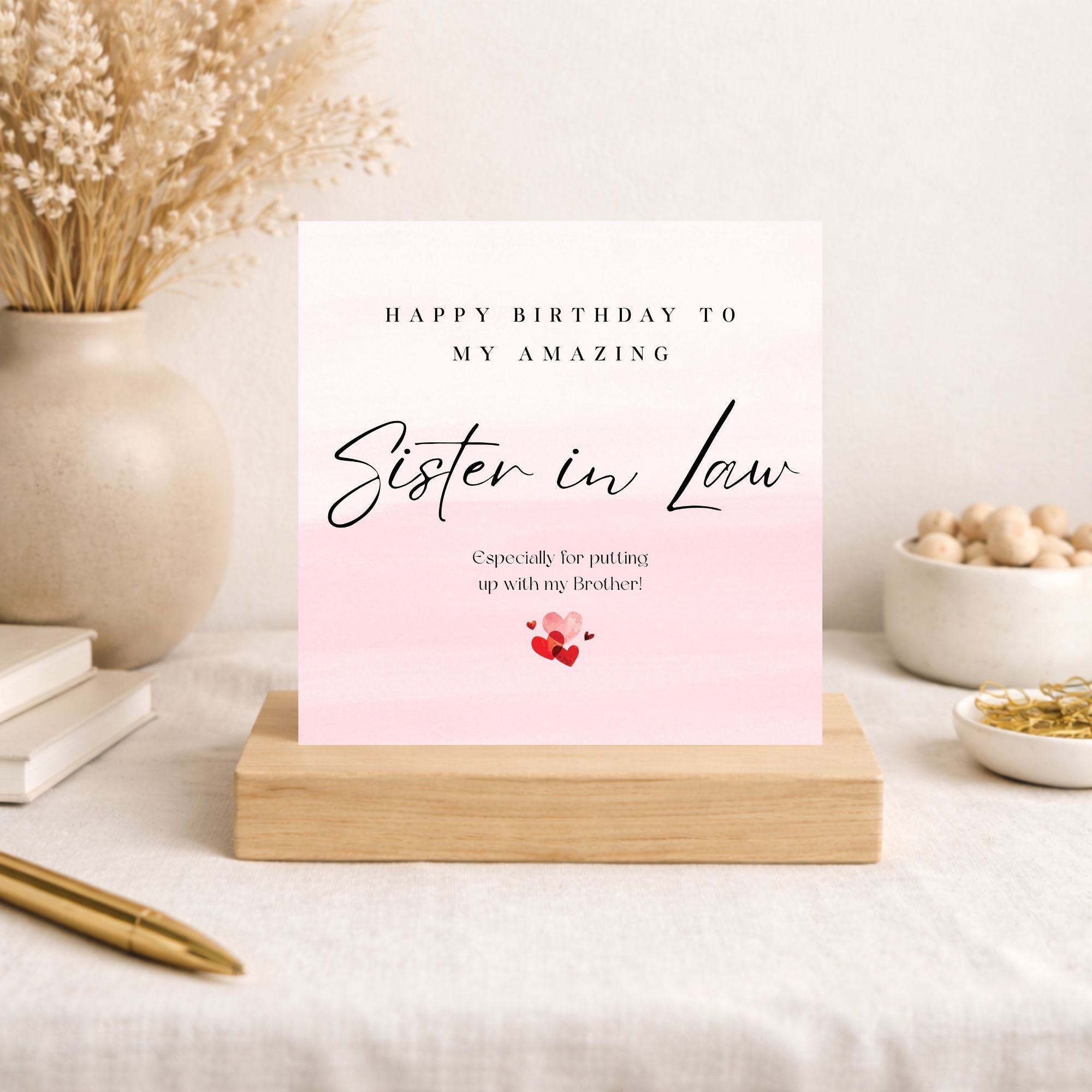 Happy Birthday Sister In Law Card | Funny Birthday Card for Sister-in-Law | Birthday Greeting Card