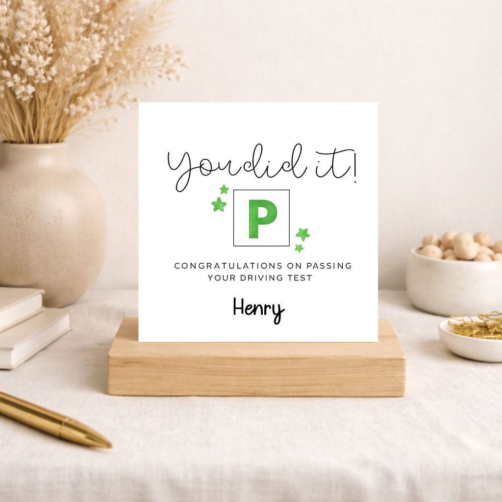 Personalised Driving Test Passed Card | You Did It Driving Test Card | Congratulations New Driver Card | Custom Name Congratulations Card