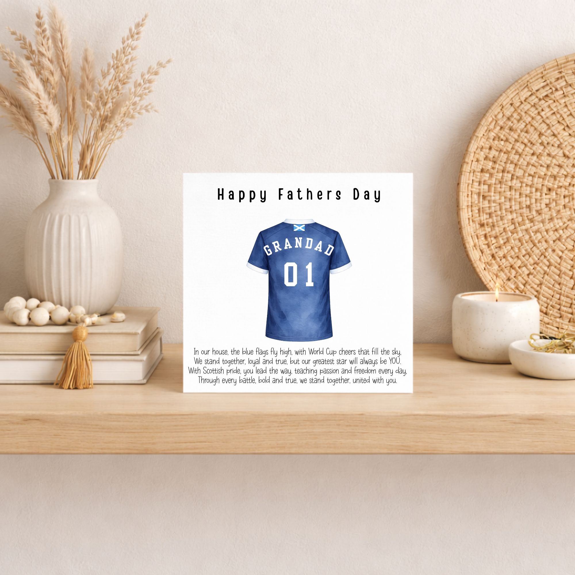 Personalised Football Shirt Father’s Day Card – Scotland Design